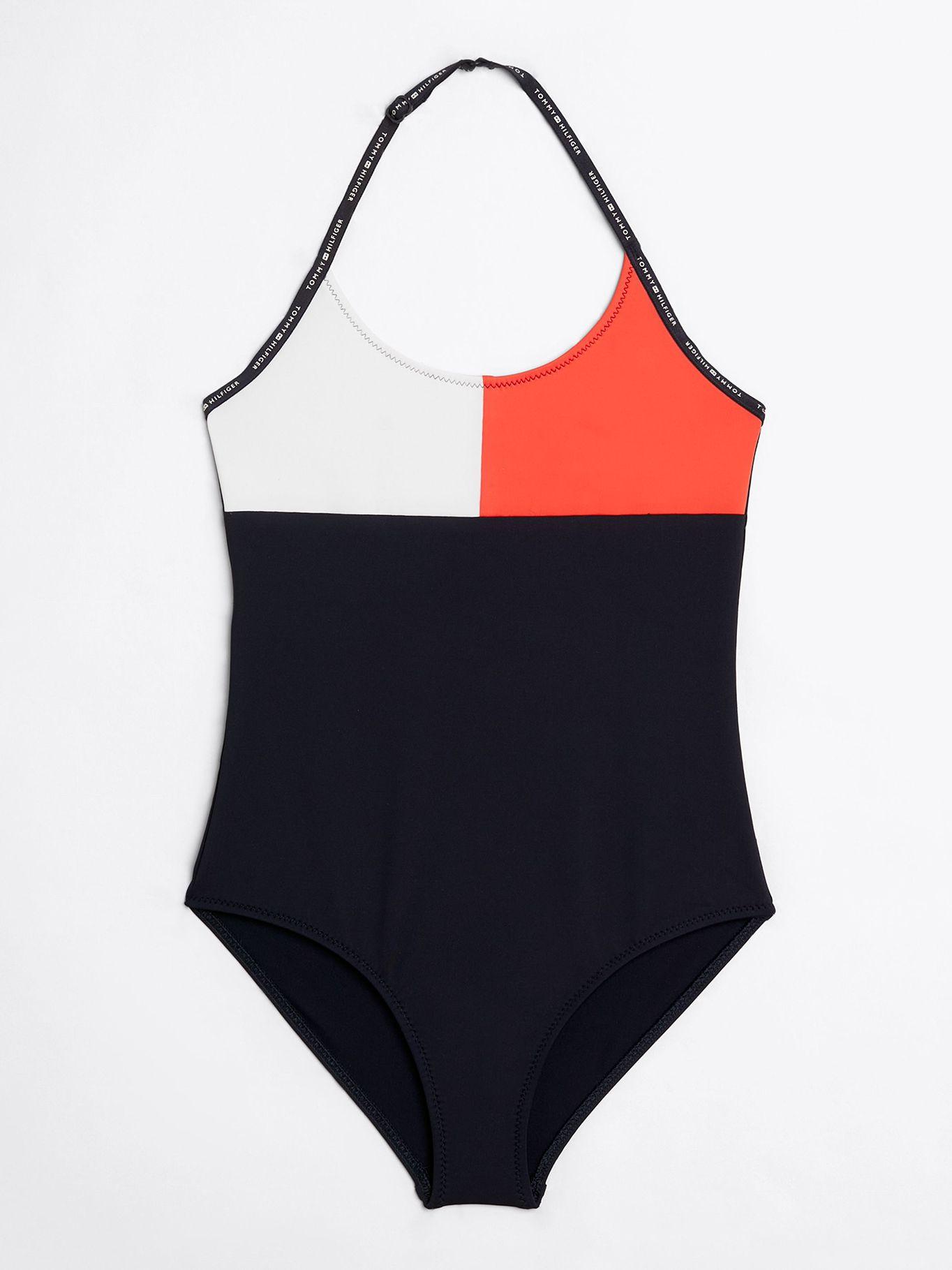 Traje Baño Estilo Halter Logo Multicolor Tommy Hilfiger-0