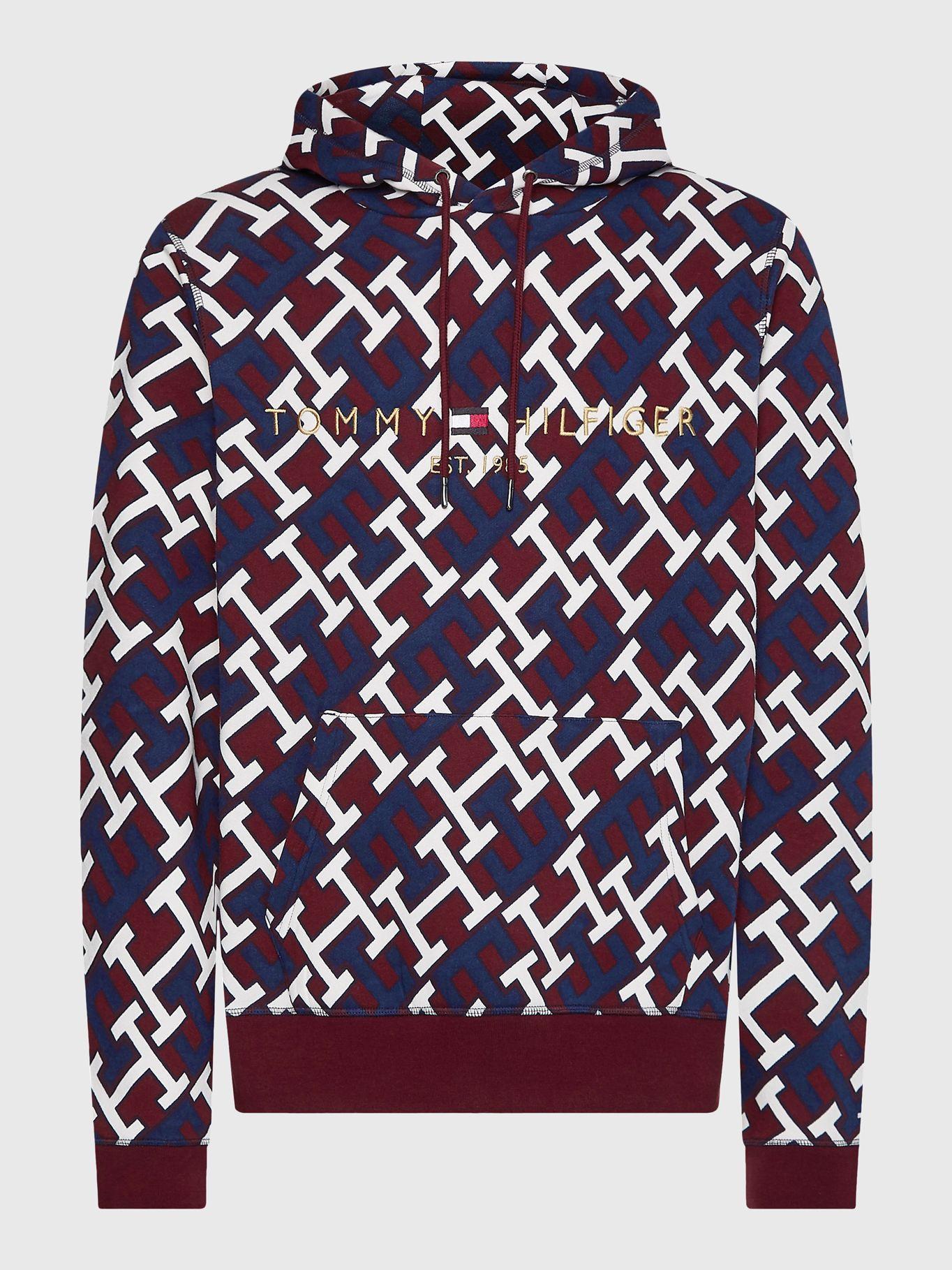 Polerón Hoodie Monograma Burdeo Tommy Hilfiger-4