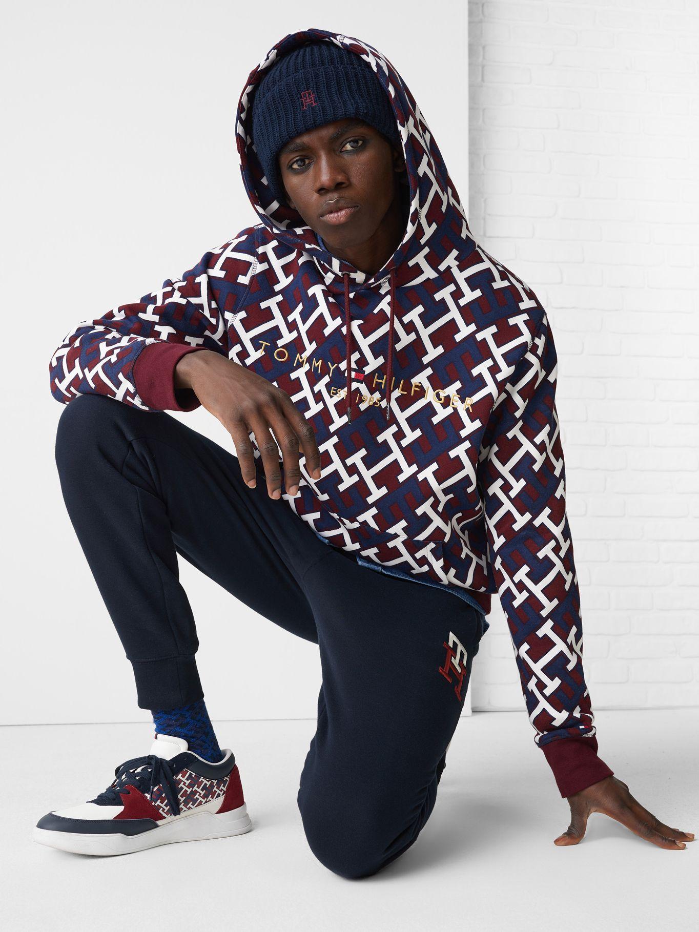 Polerón Hoodie Monograma Burdeo Tommy Hilfiger-3