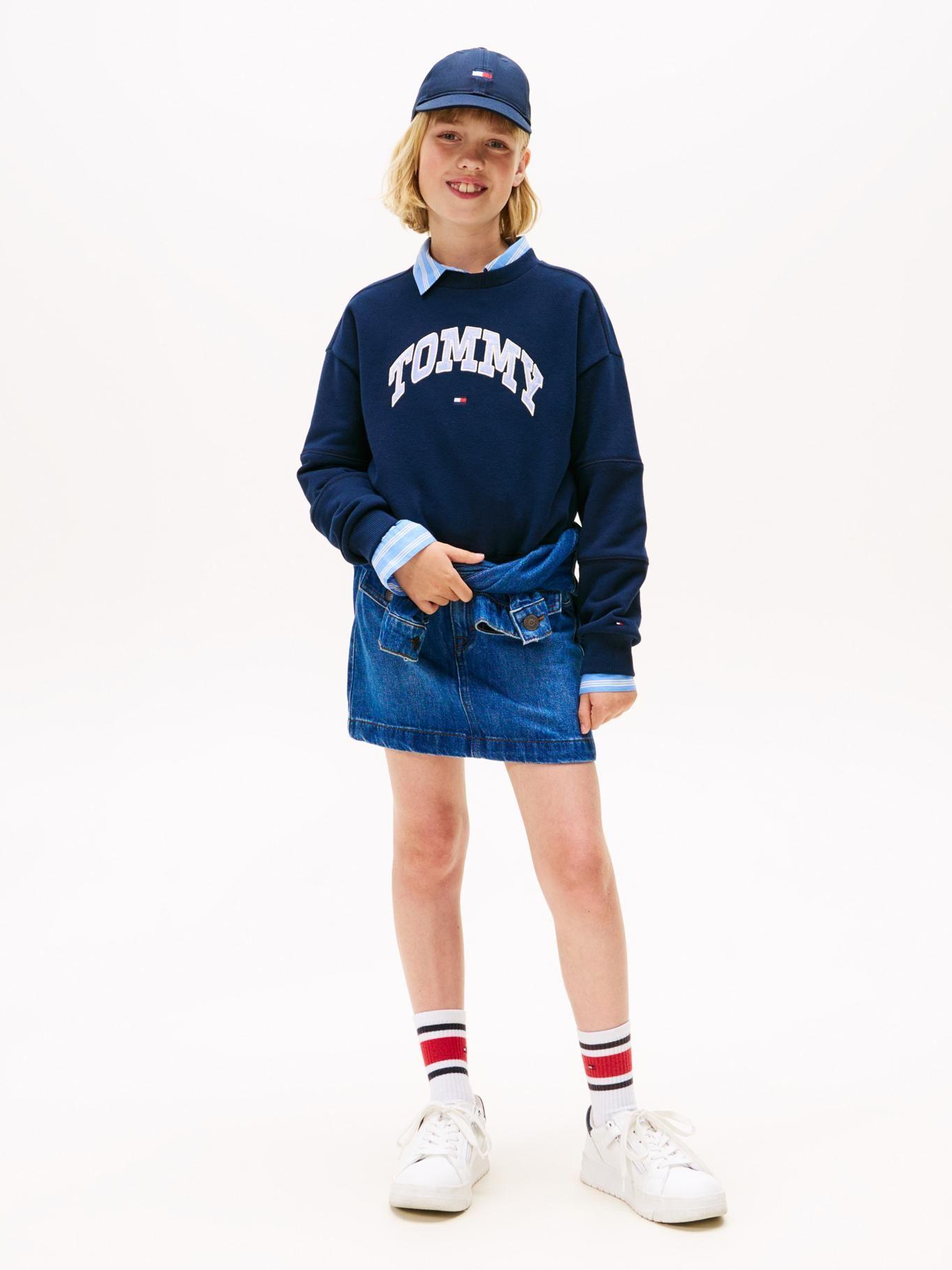 Polerón Varsity Amplio Con Logo Azul Tommy Hilfiger-1
