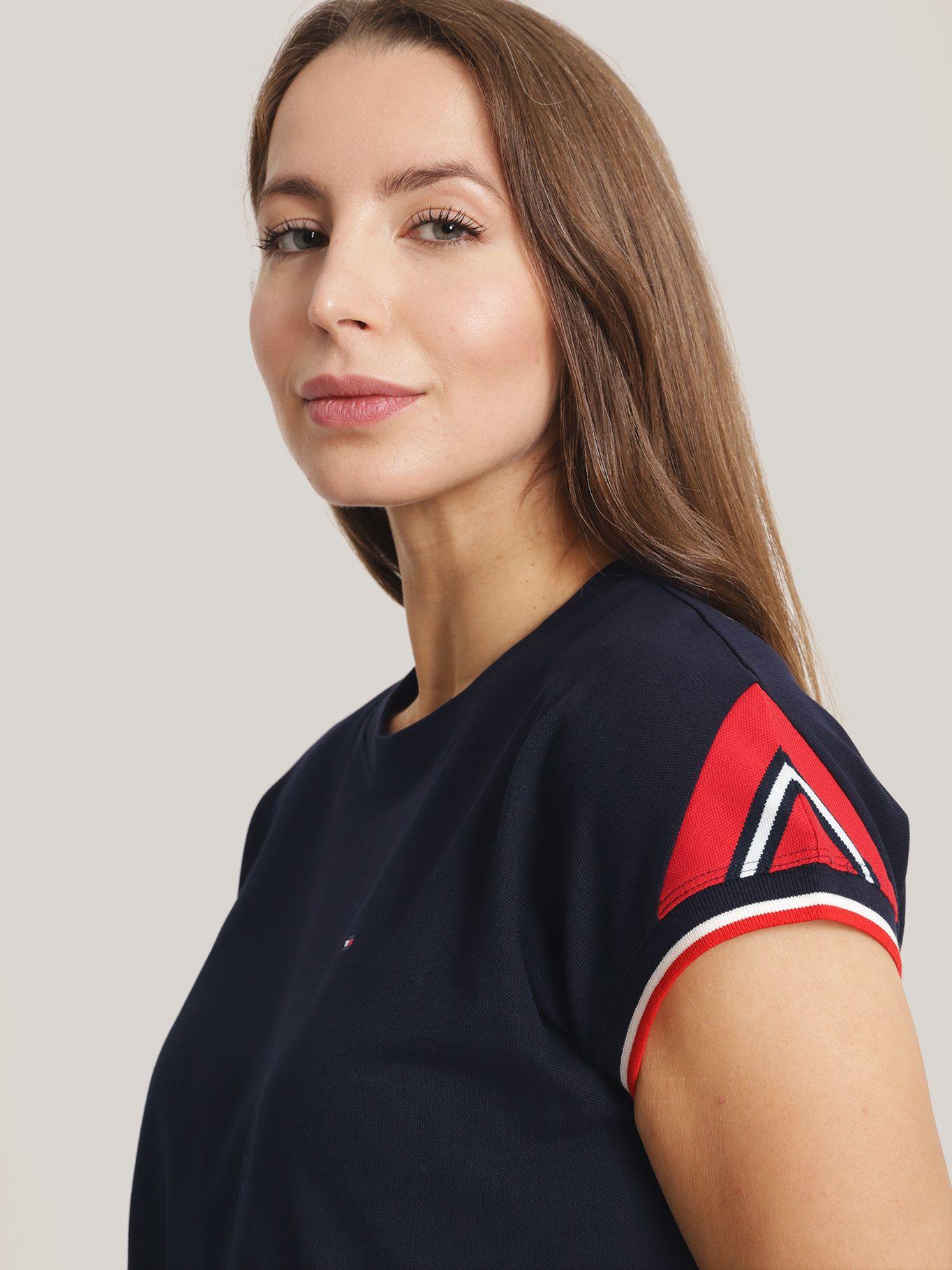 Polera Diseño Stripe En Las Mangas Azul Tommy Hilfiger-3