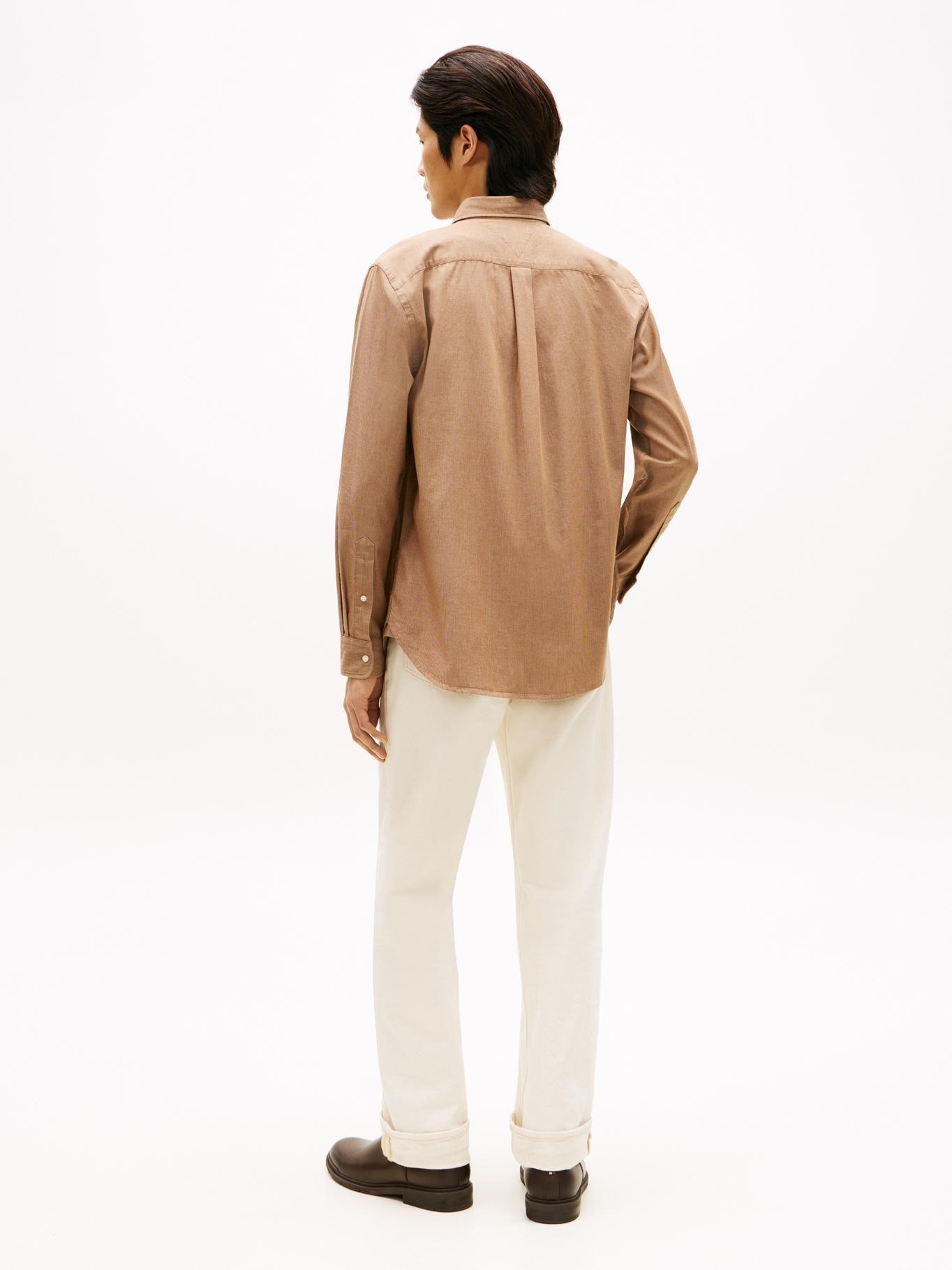 Camisa Regular Fit Con Logo Tommy Hilfiger Beige-2