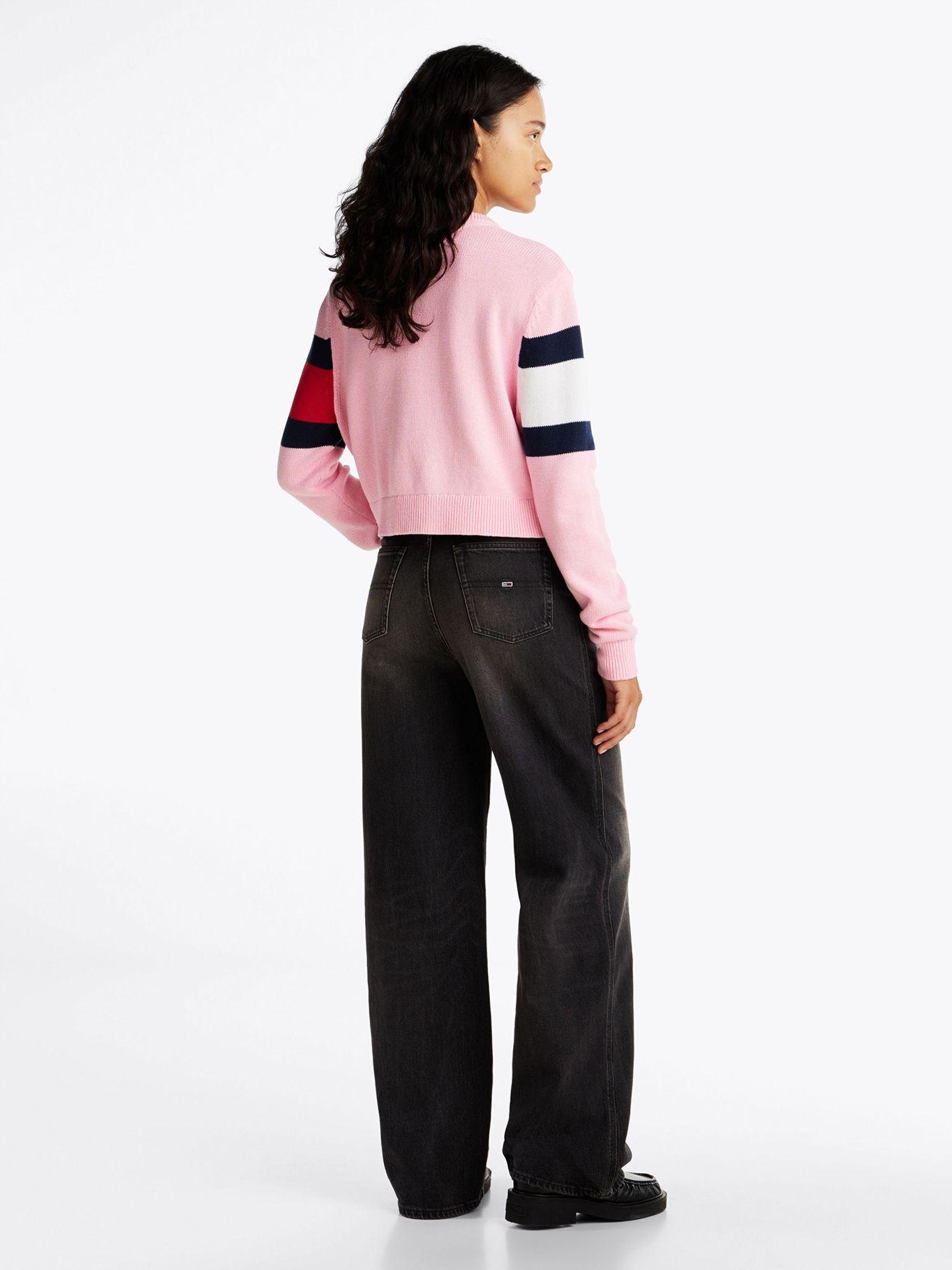Sweater Color Block Relaxed Con Logo Rosado Tommy Jeans-2