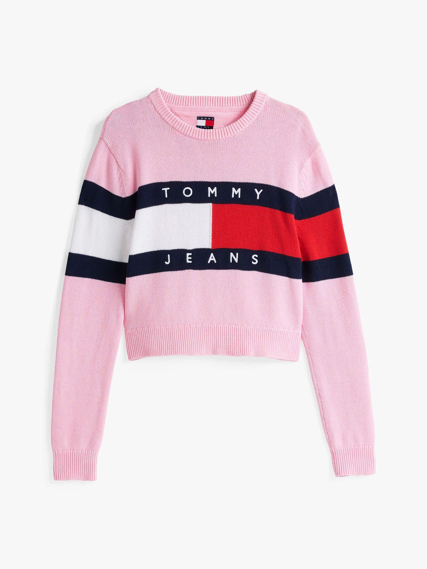 Sweater Color Block Relaxed Con Logo Rosado Tommy Jeans-5