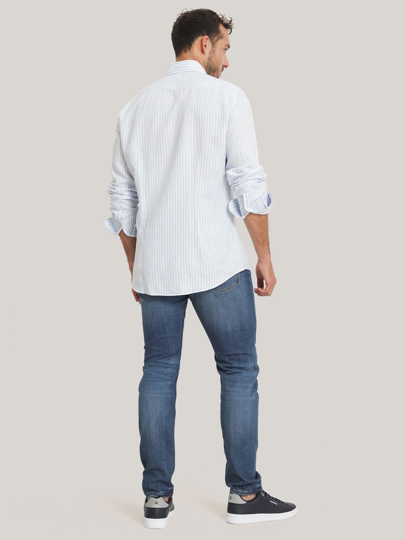 Camisa A Rayas Con Logo Regular Fit Azul Tommy Hilfiger-2