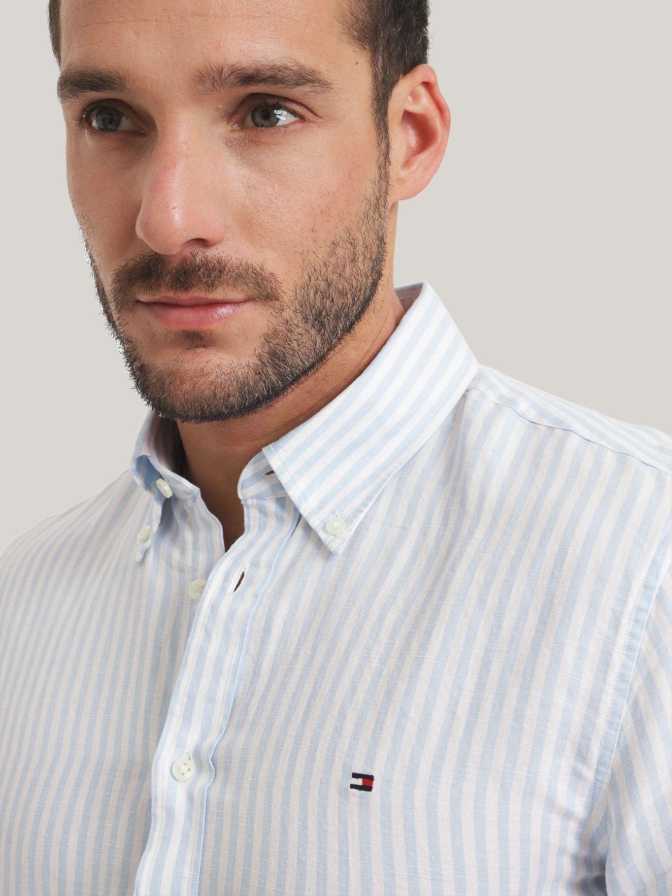 Camisa A Rayas Con Logo Regular Fit Azul Tommy Hilfiger-3