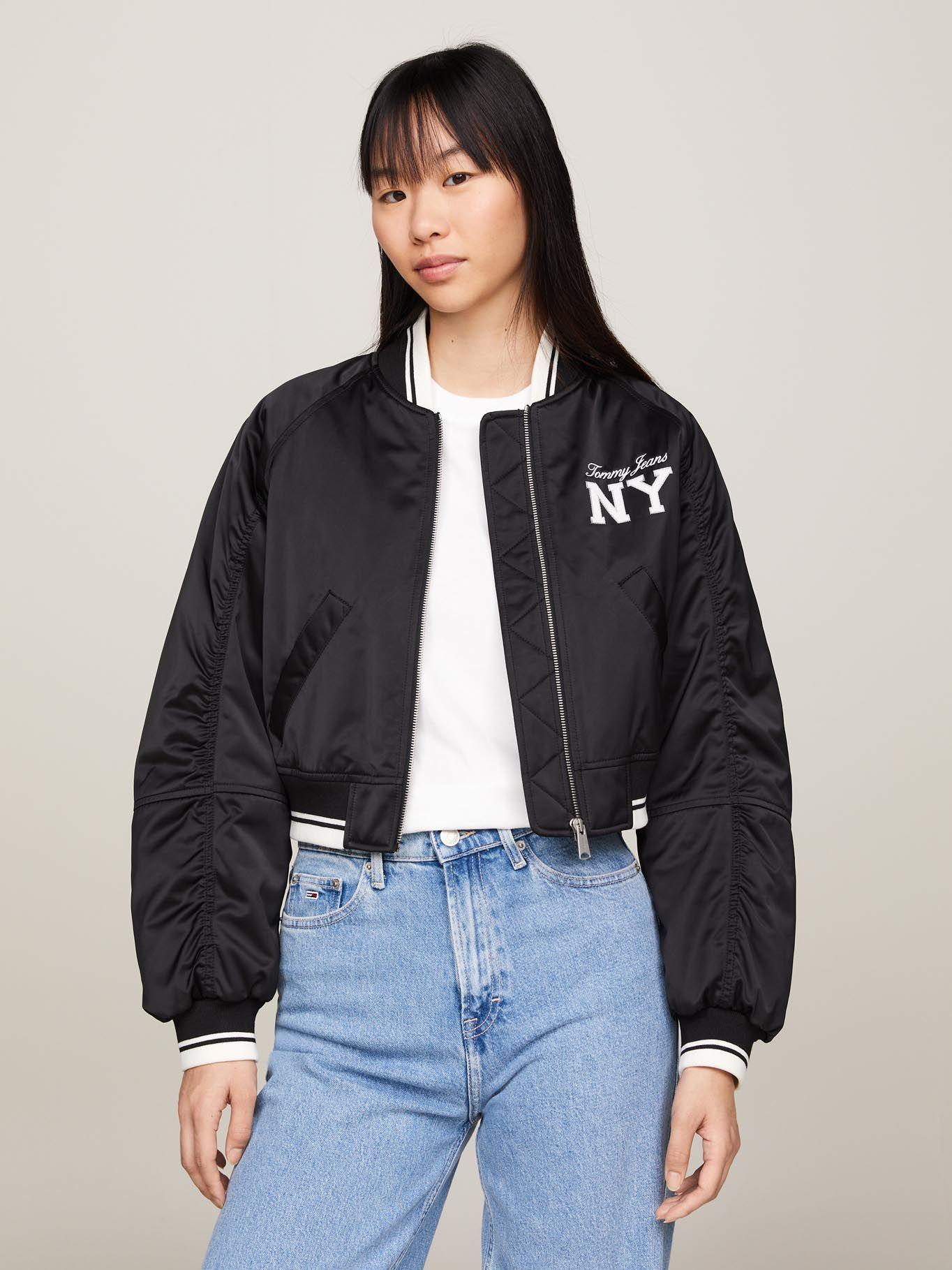 Chaqueta Bomber De Satén Acolchada Negro Tommy Jeans-0