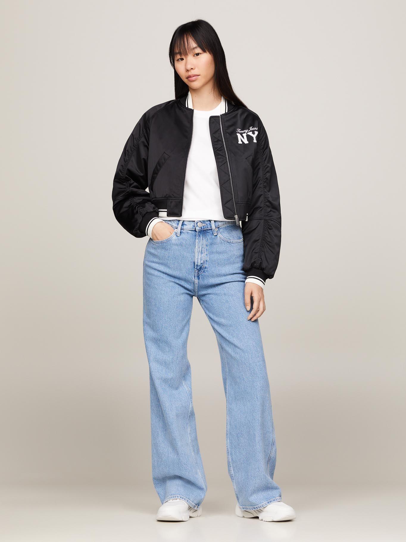 Chaqueta Bomber De Satén Acolchada Negro Tommy Jeans-1