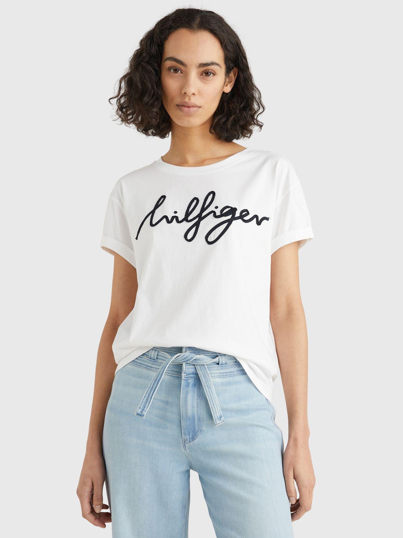 Polera Relaxed Con Logo Script Blanco Tommy Hilfiger-3