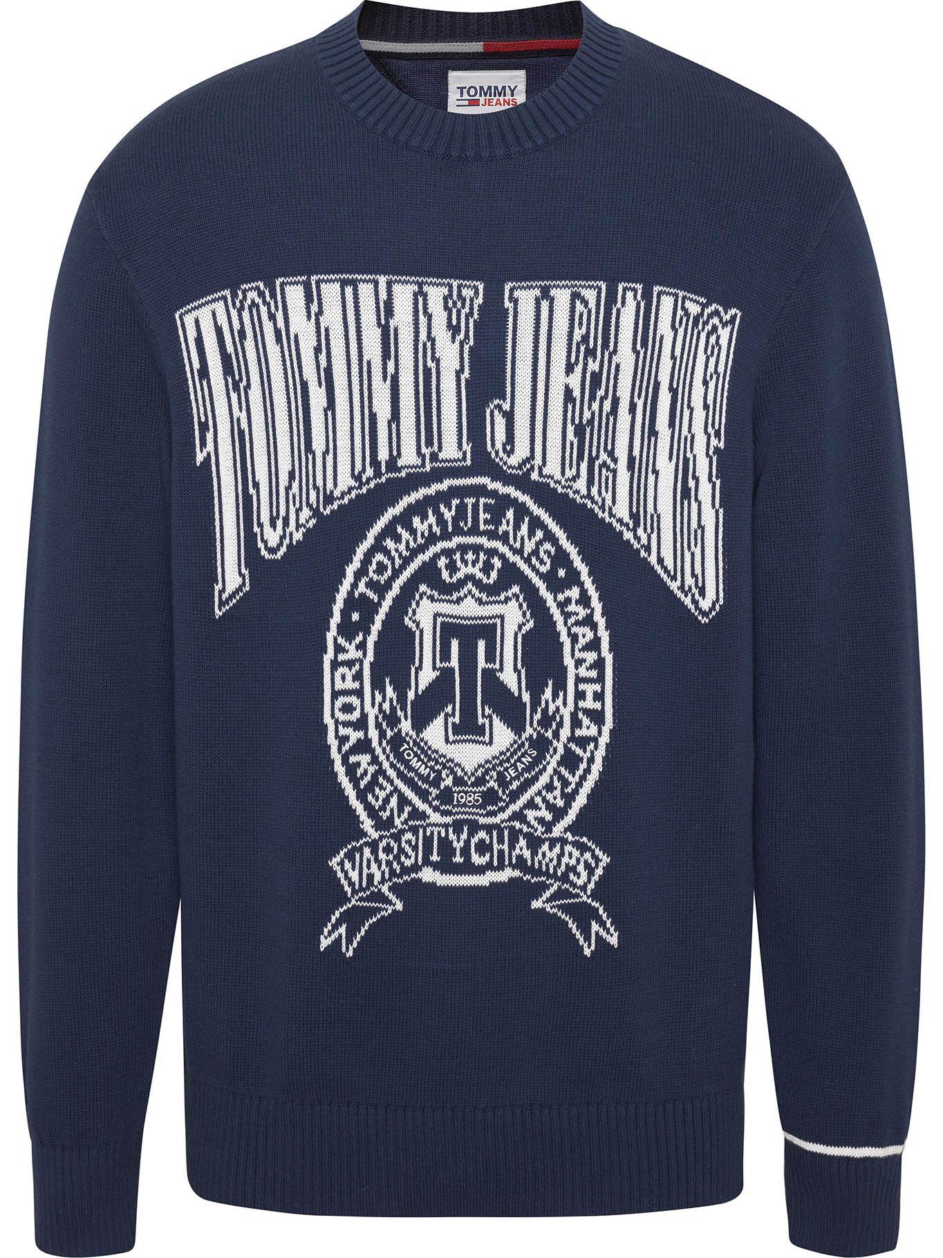 Sweater Relaxed Varsity Jacquard Azul Tommy Hilfiger-0