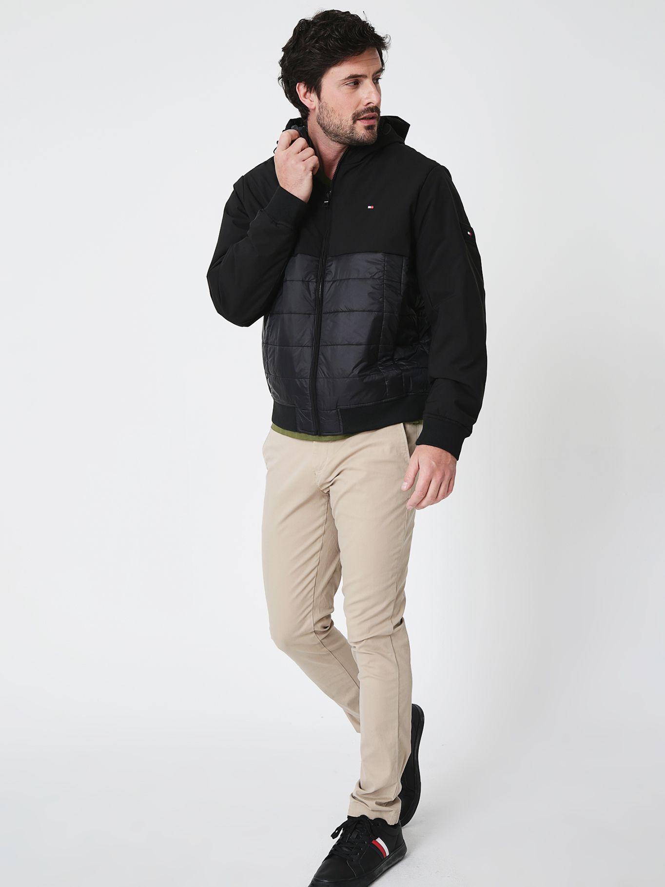 Chaqueta Mix Media Con Cierre Negro Tommy Hilfiger-2