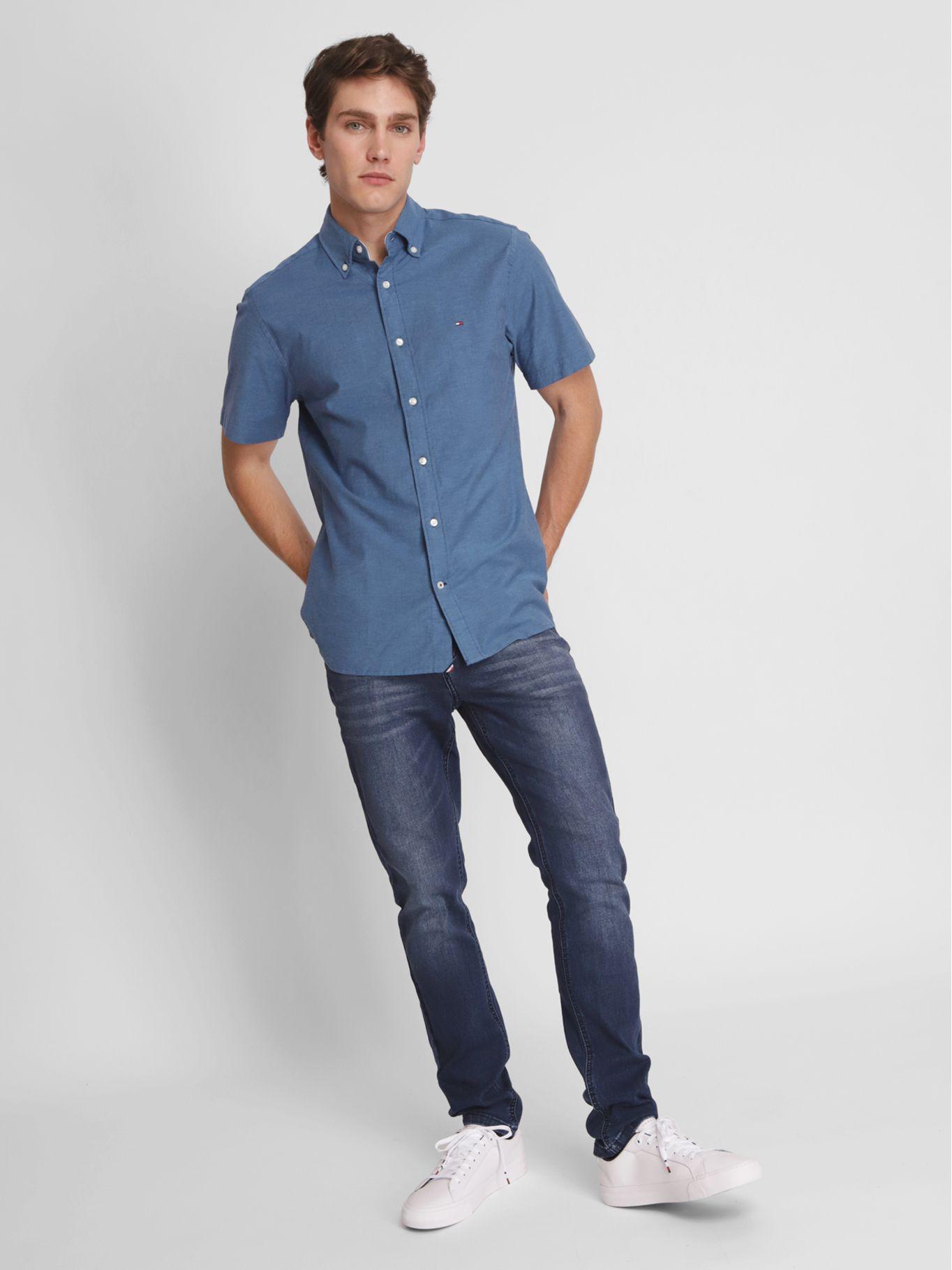 Camisa Flex- Oxford Regular Azul Tommy Hilfiger-2