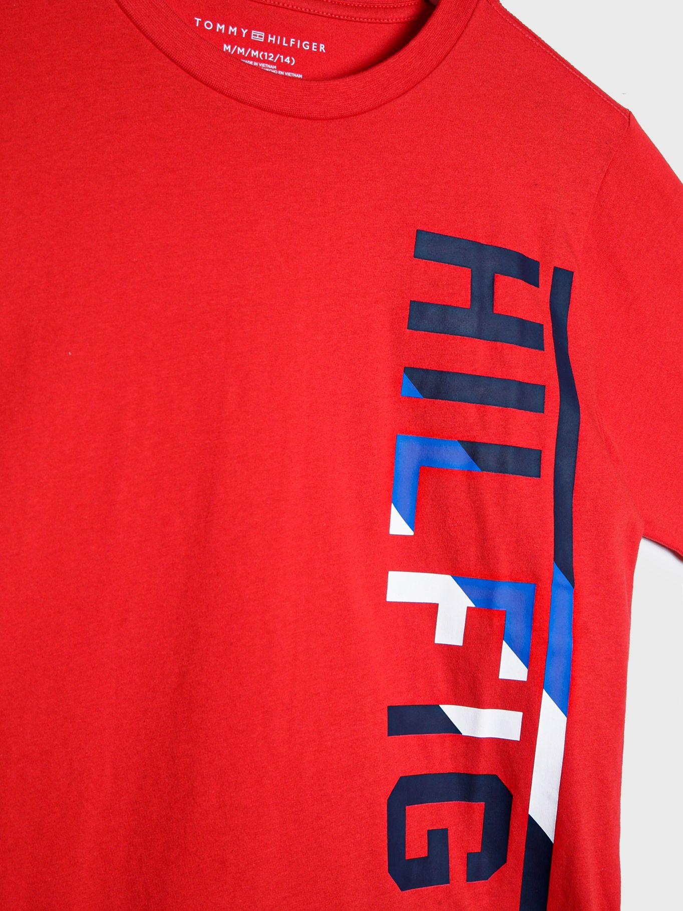 Polera De Niño Con Logo Bicolor Rojo Tommy Hilfiger-2