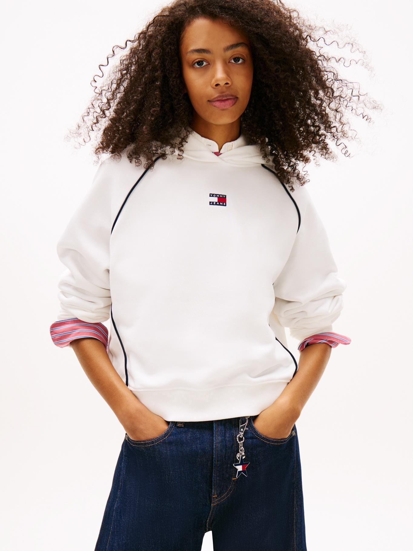 Polerón Hoodie Con Parche Y Logo Tommy Jeans Blanco-0