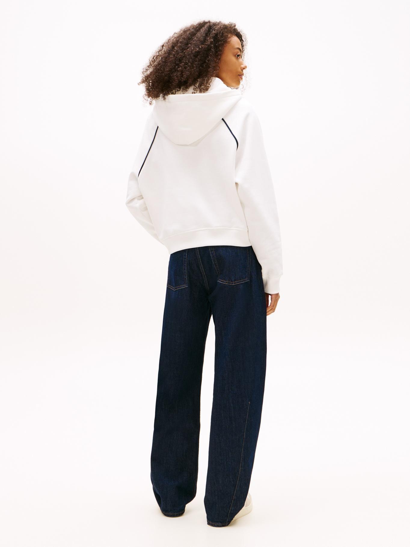 Polerón Hoodie Con Parche Y Logo Tommy Jeans Blanco-2