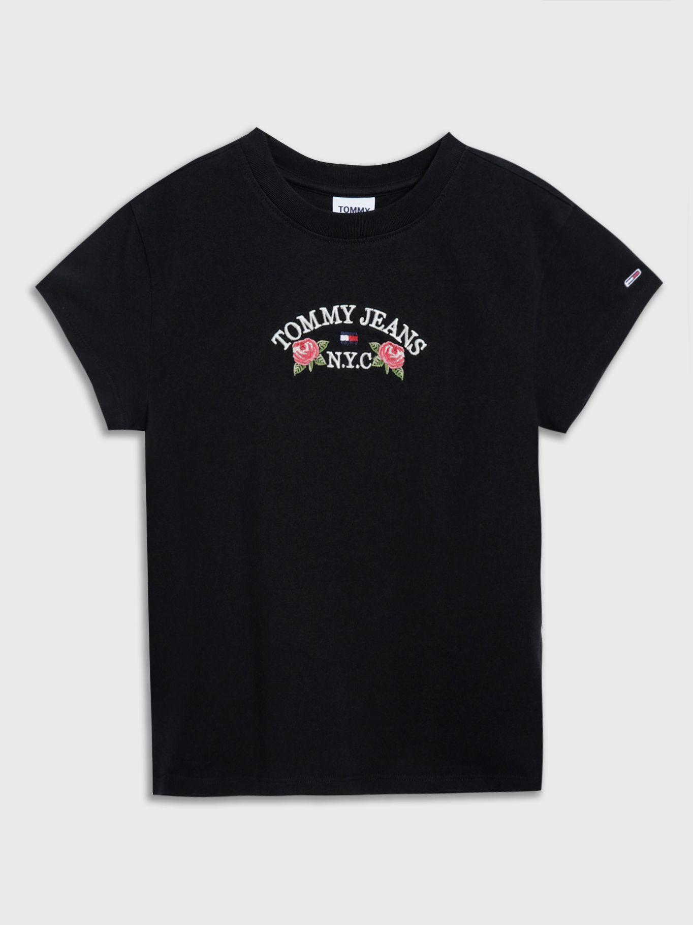 Polera Floral Flag Logo Negro Tommy Jeans-0