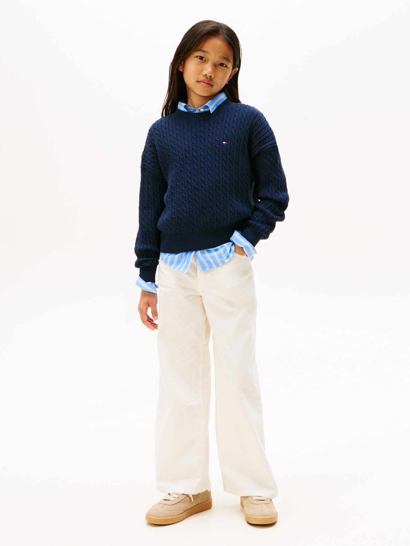 Sweater Trenzado Azul Tommy Hilfiger C1G-1