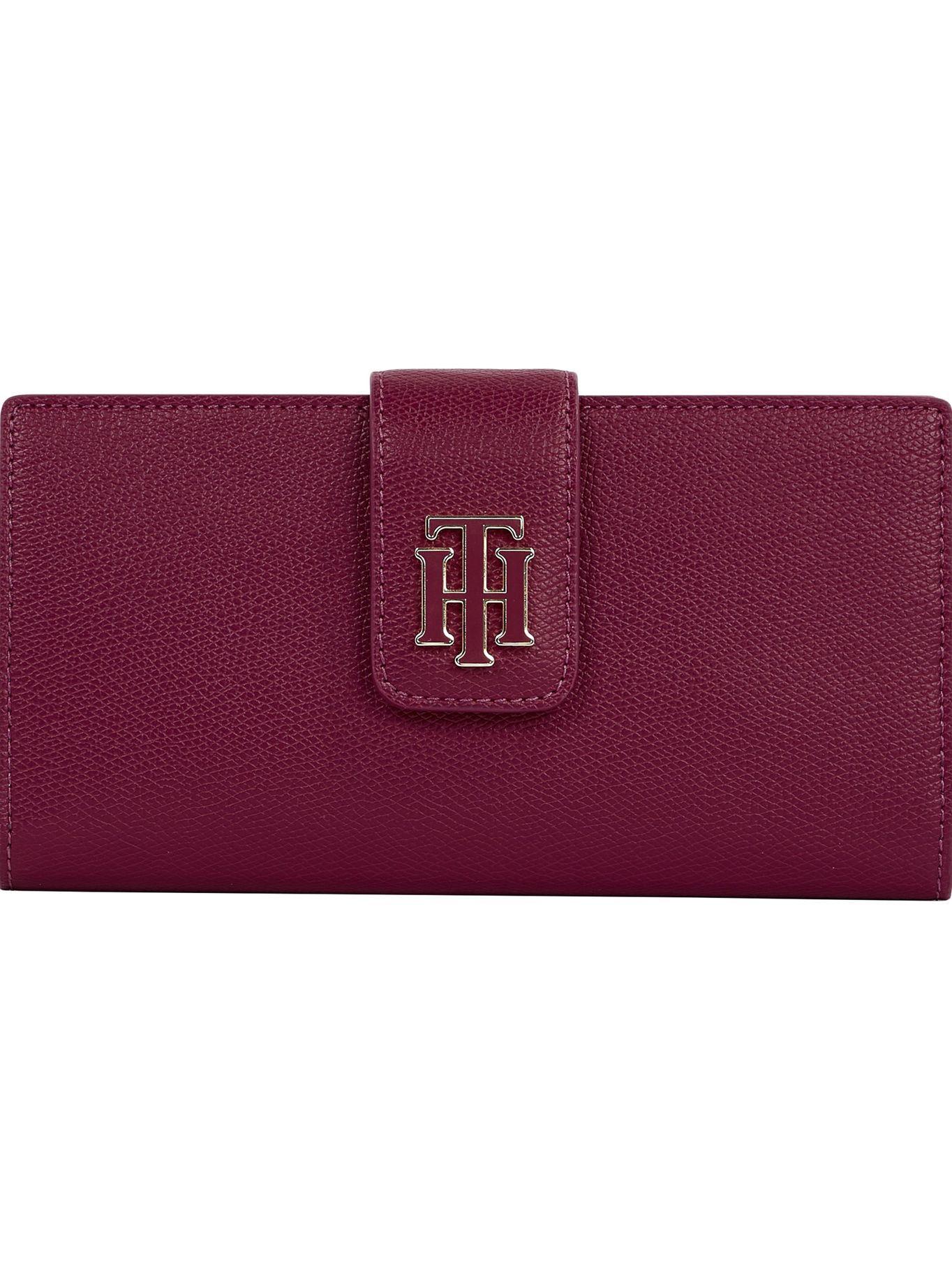 Billetera Con Logo Metálico Burdeo Tommy Hilfiger-0