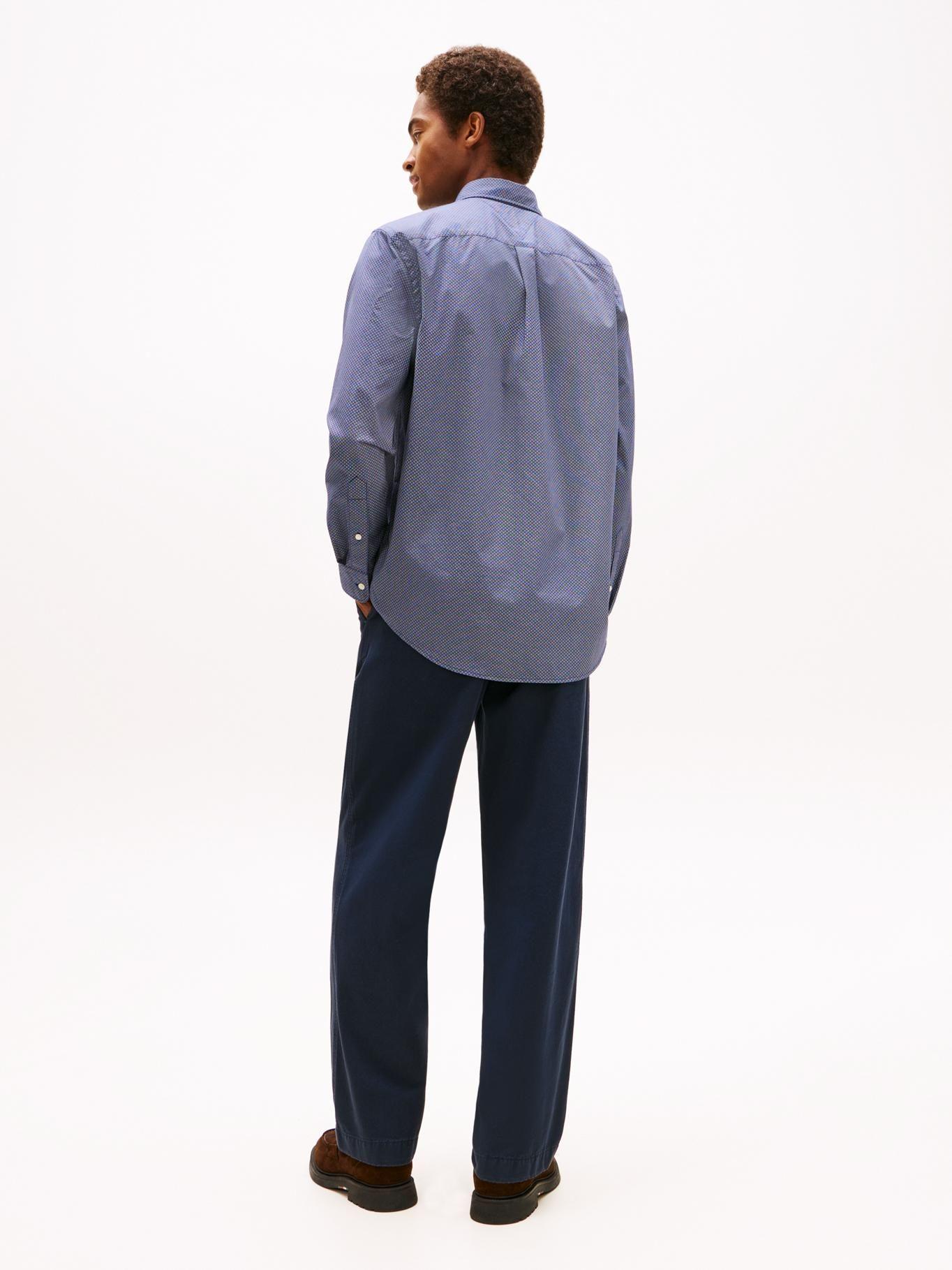 Camisa Flex Micro-Print Regular Fit Azul Tommy Hilfiger-2