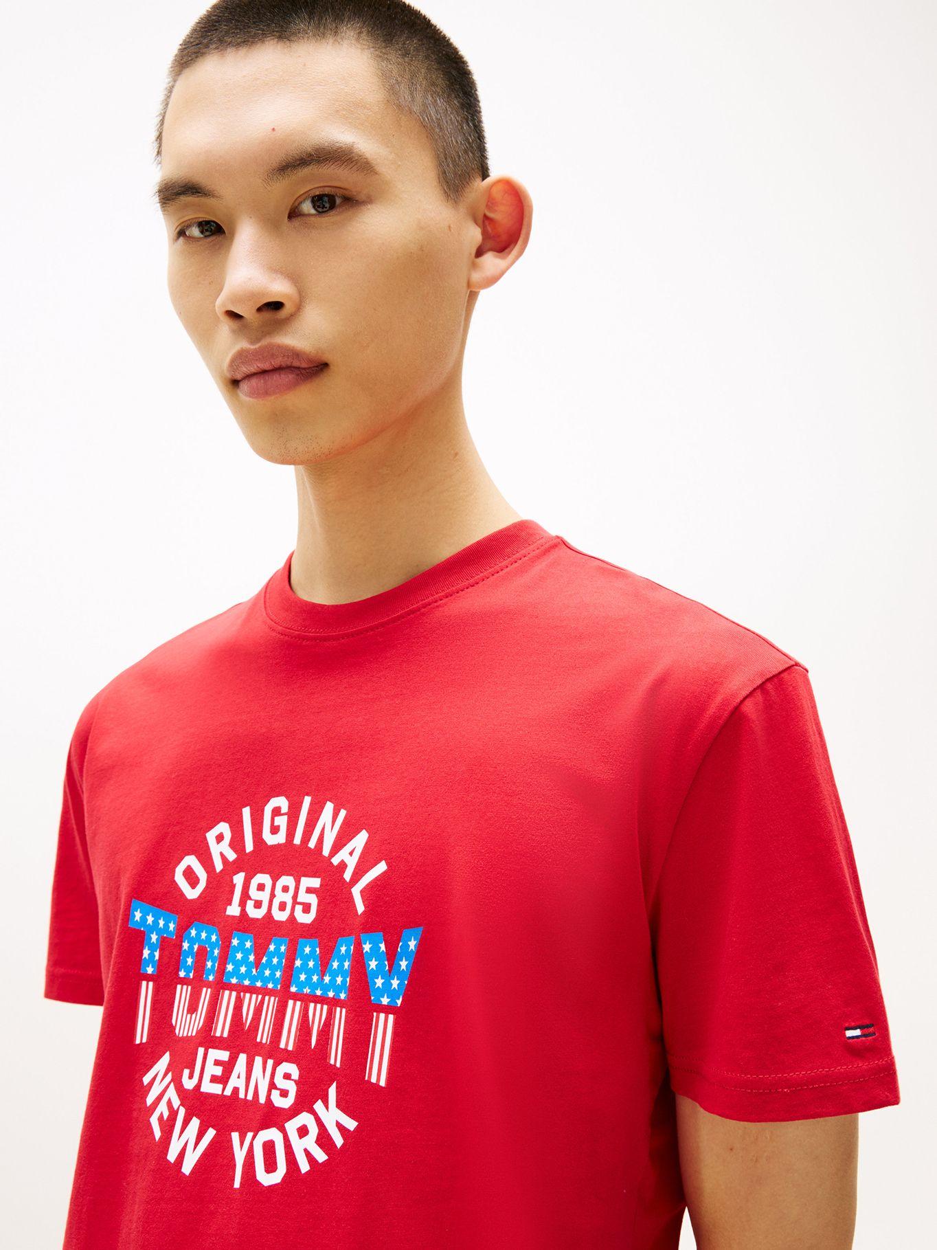 Polera Usa Circle Graphic Logo Rojo XLE Tommy Jeans-3