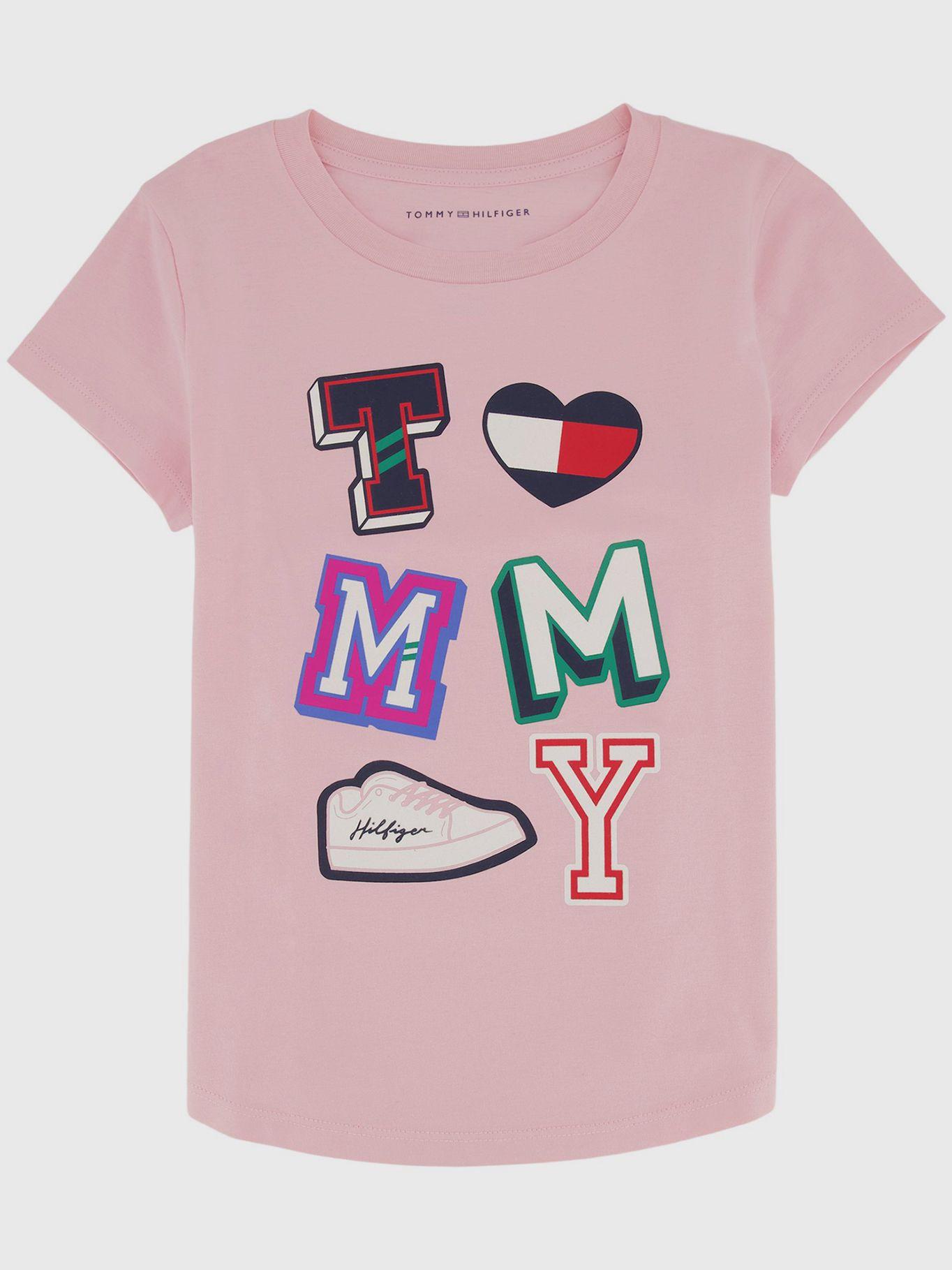 Polera Con Logos Estampados Rosado Tommy Hilfiger-0