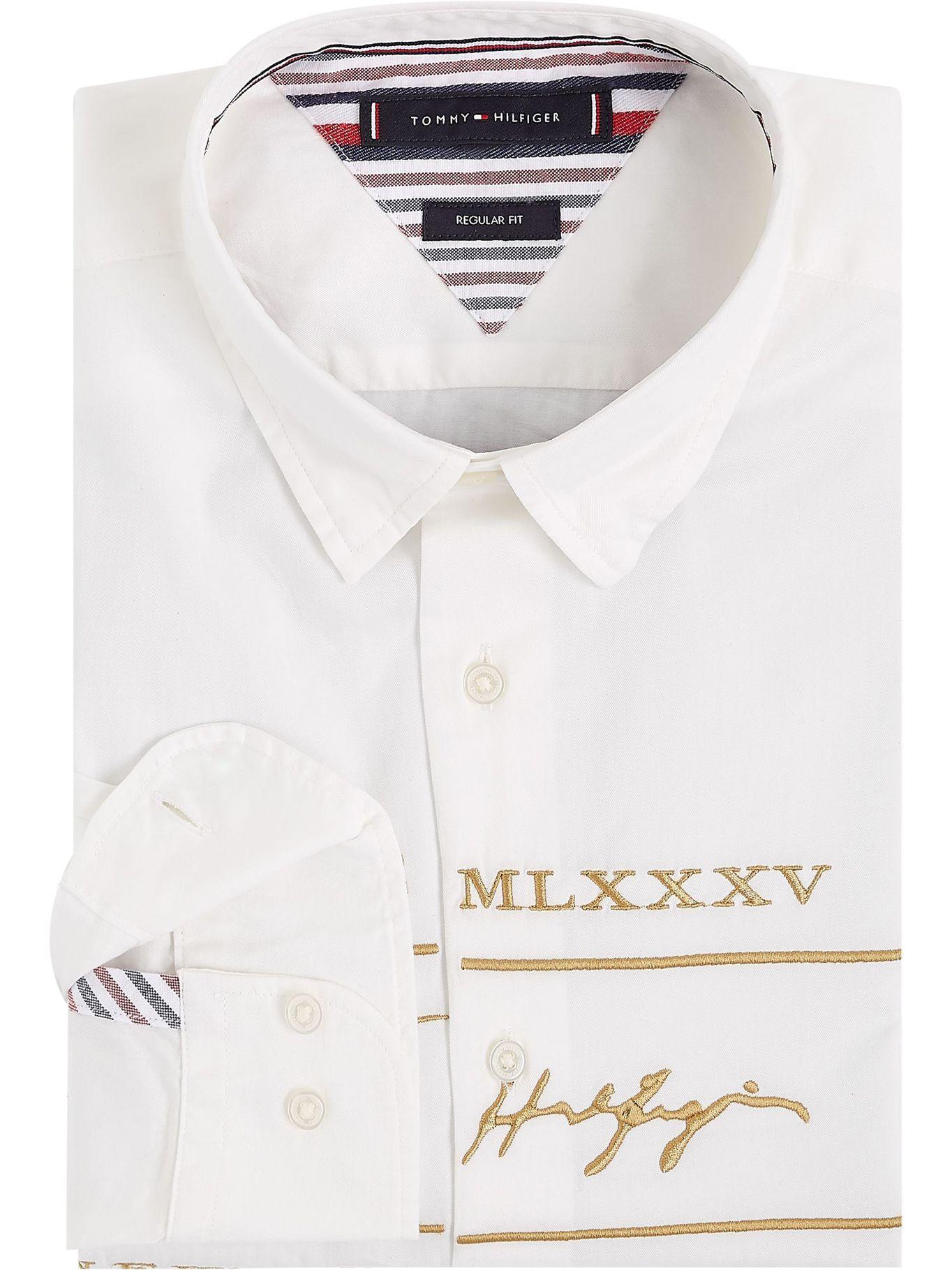 Camisa Signature Crema Tommy Hilfiger F2-2
