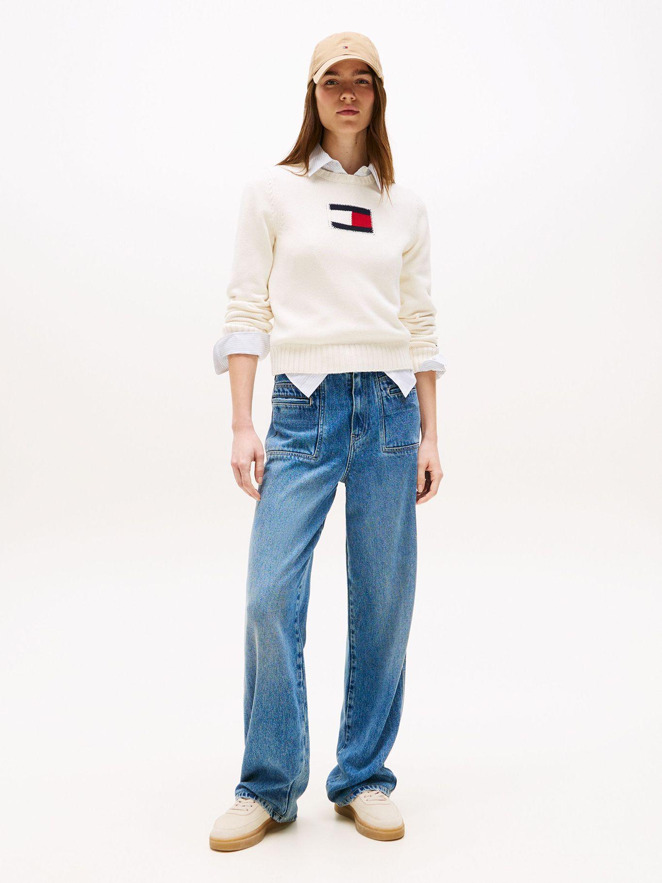 Sweater Con Bandera Bordada Blanco Tommy Hilfiger-1
