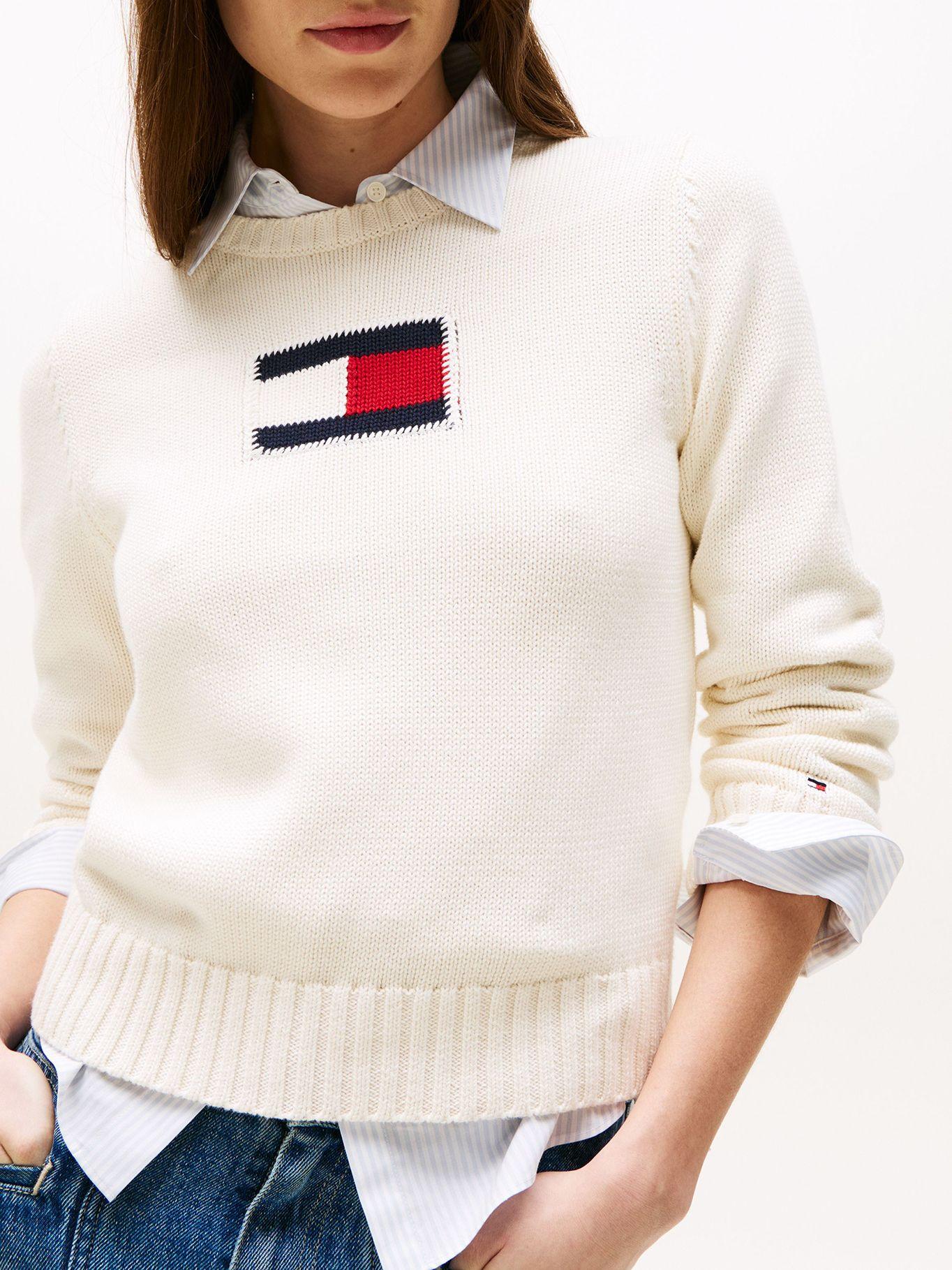 Sweater Con Bandera Bordada Blanco Tommy Hilfiger-3