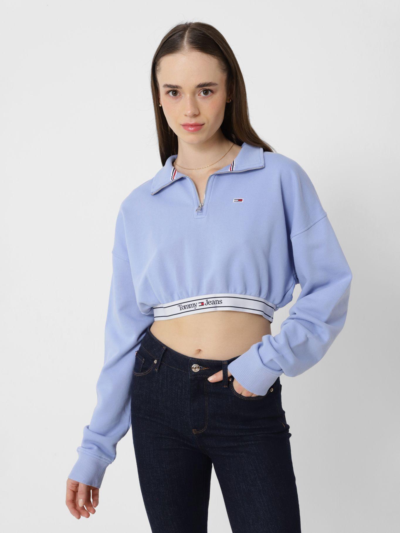 Polerón Con Cierre Cropped Morado Tommy Jeans-0