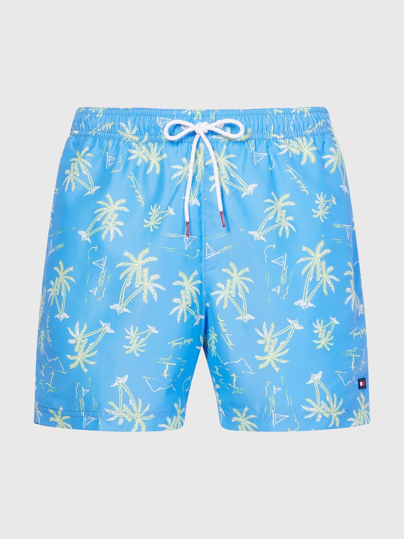 Traje De Baño Tropical Celeste Tommy Hilfiger JN2-4