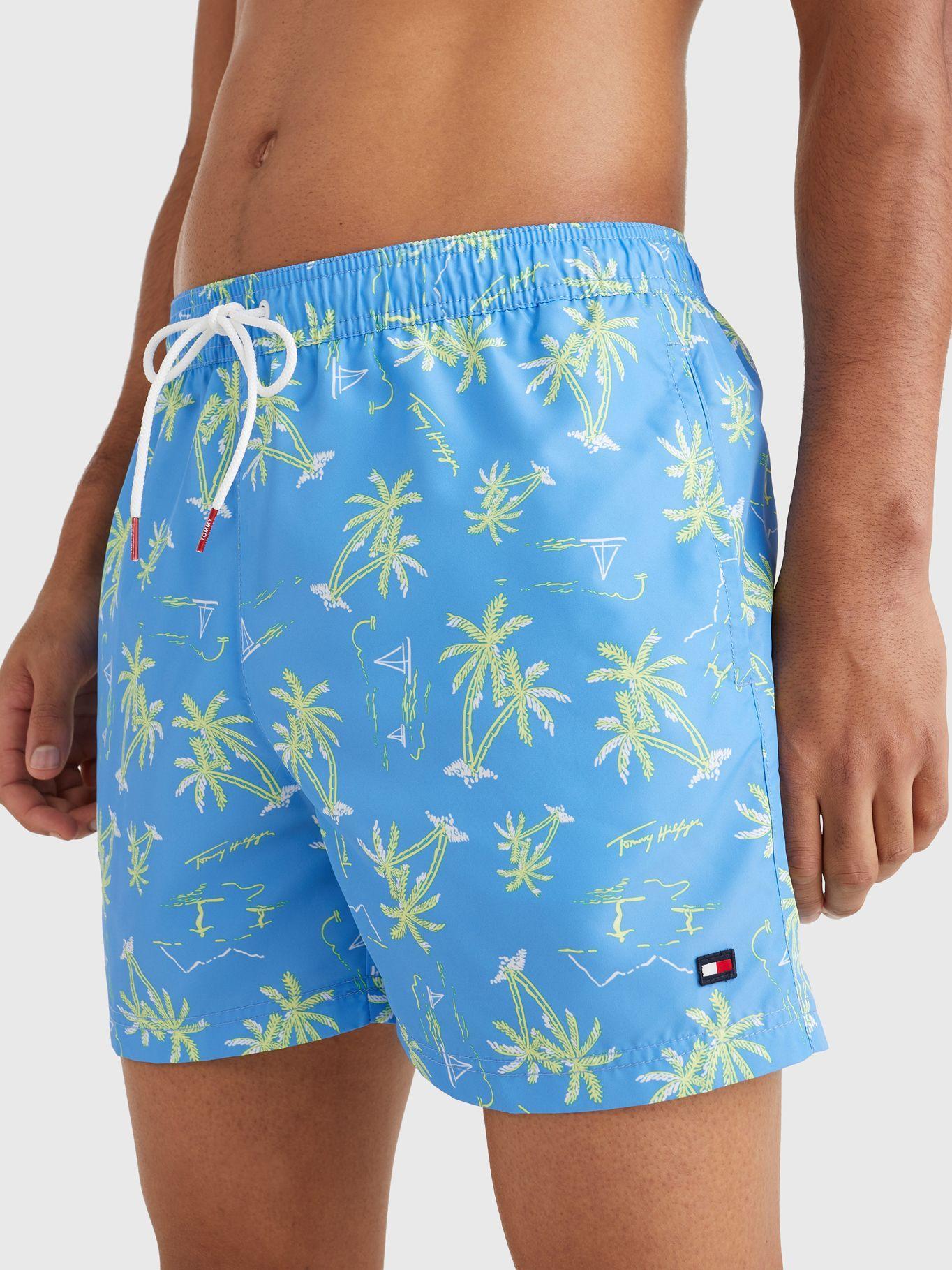 Traje De Baño Tropical Celeste Tommy Hilfiger JN2-0