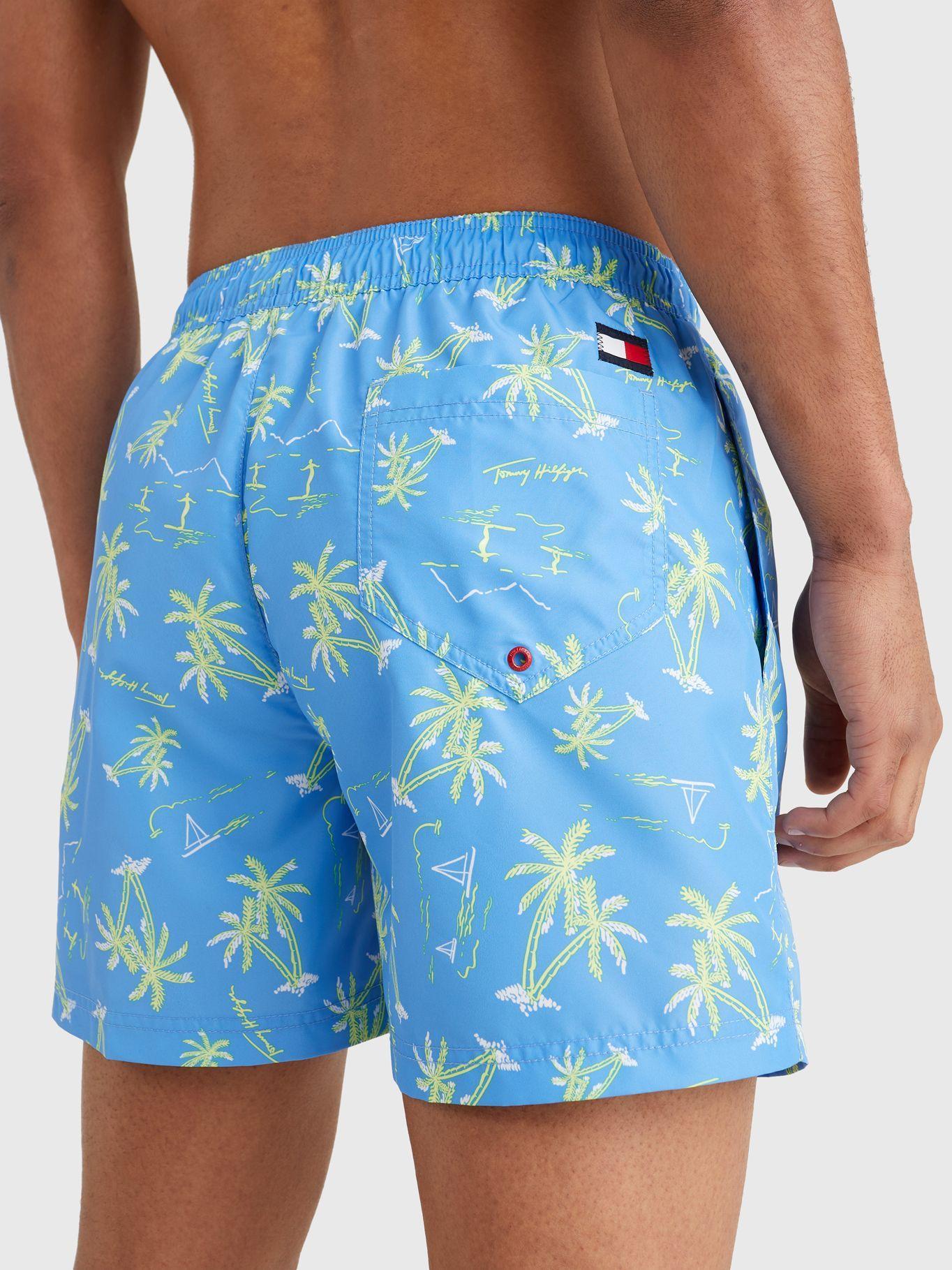 Traje De Baño Tropical Celeste Tommy Hilfiger JN2-1
