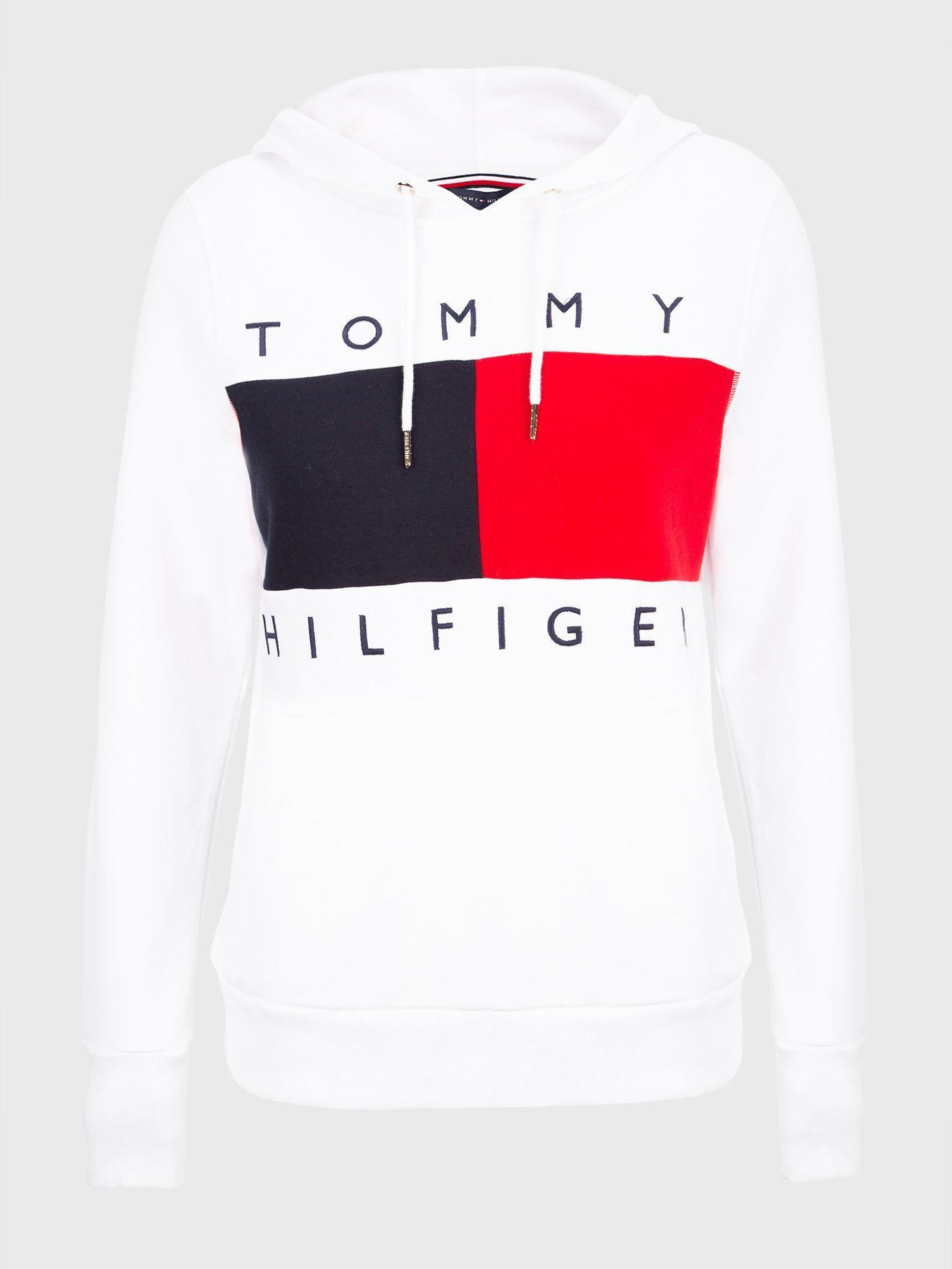 Polerón Hoodie Logo De Bandera Blanco Tommy Hilfiger-0