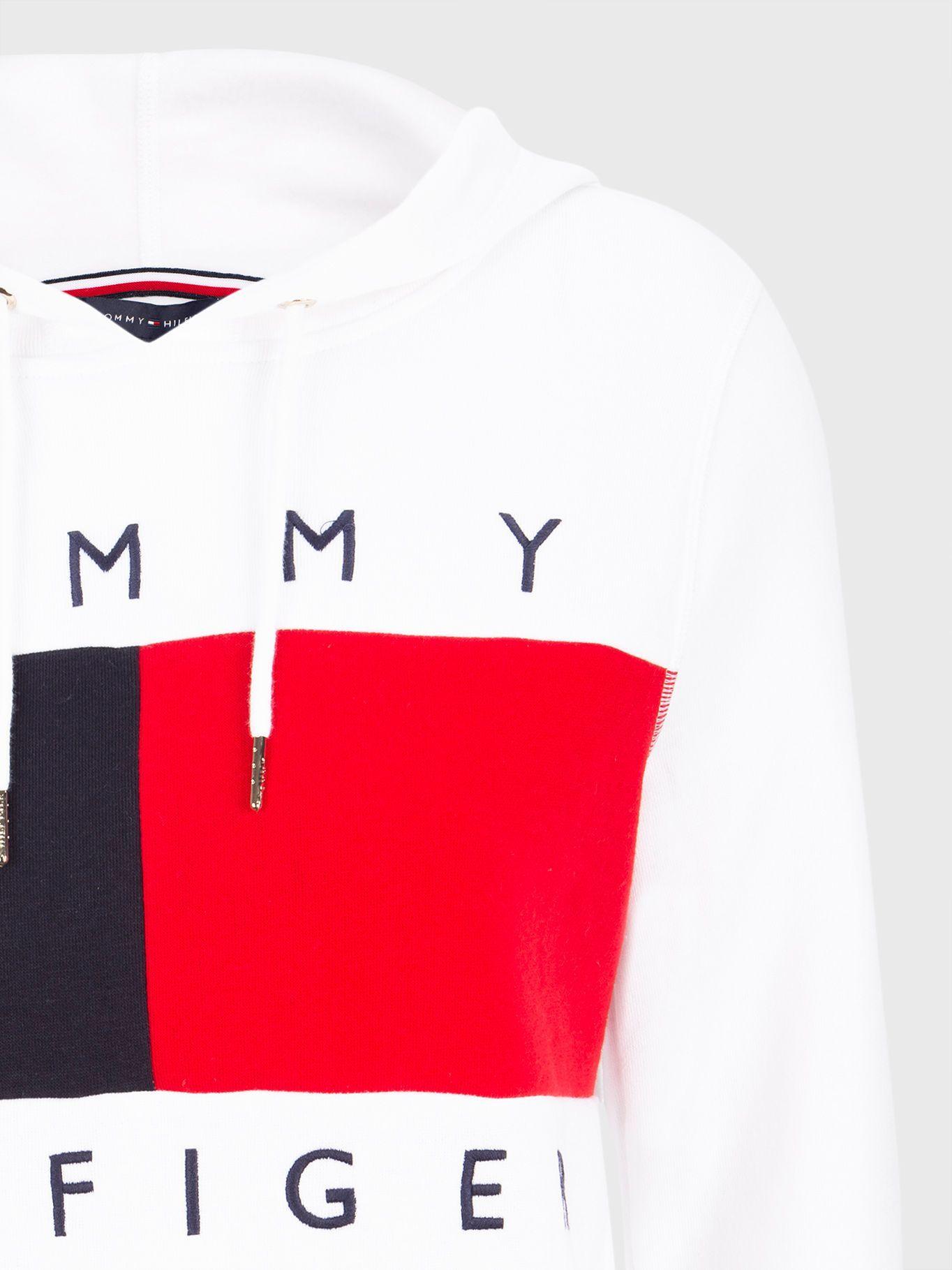 Polerón Hoodie Logo De Bandera Blanco Tommy Hilfiger-2
