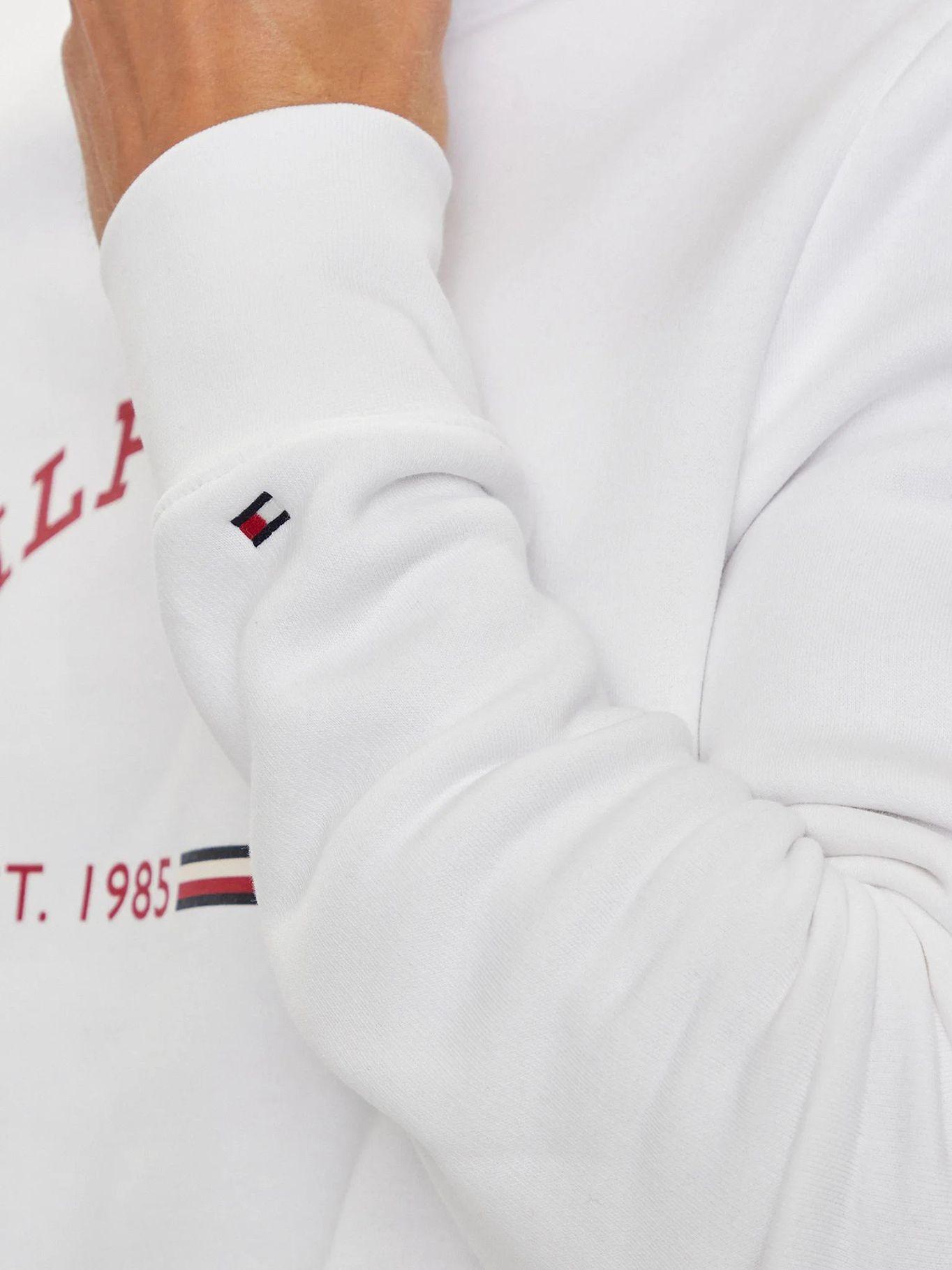 Polerón Con Gorro Logo Estampado Blanco Tommy Hilfiger-3