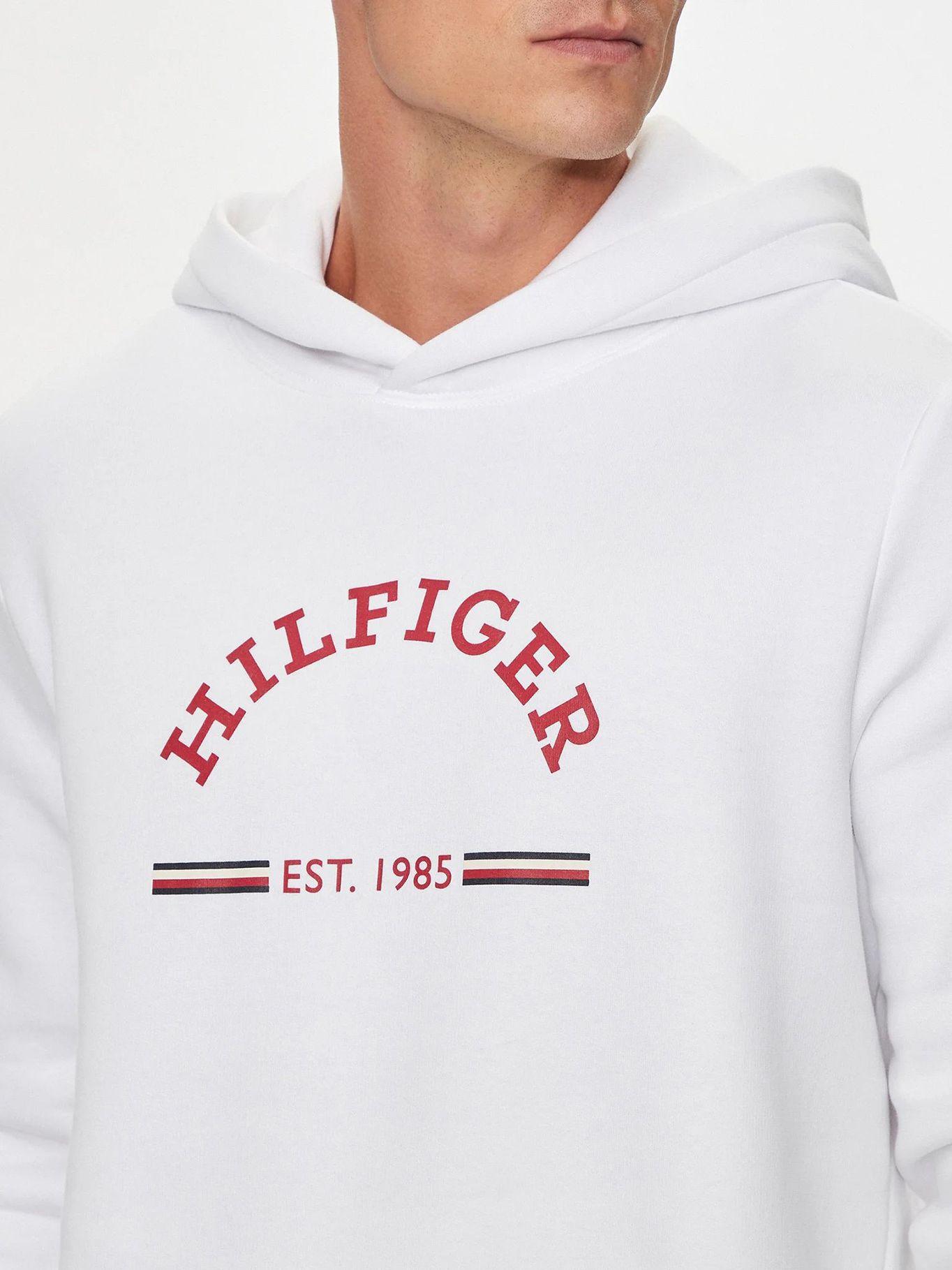 Polerón Con Gorro Logo Estampado Blanco Tommy Hilfiger-4