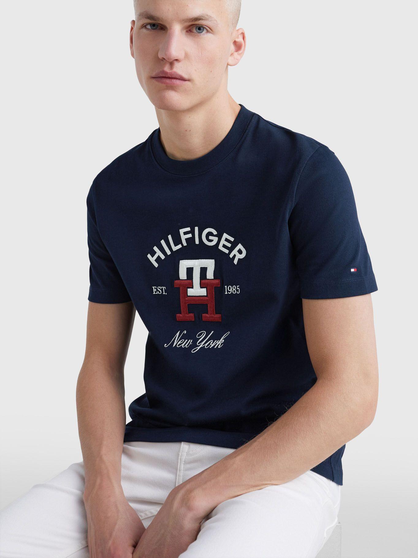 Polera Curved Monogram Logo Azul Tommy Hilfiger-3