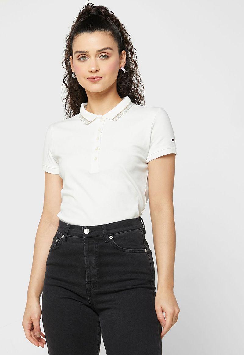 Polo Slim Fit Gold Con Logo Blanco Tommy Hilfiger-0