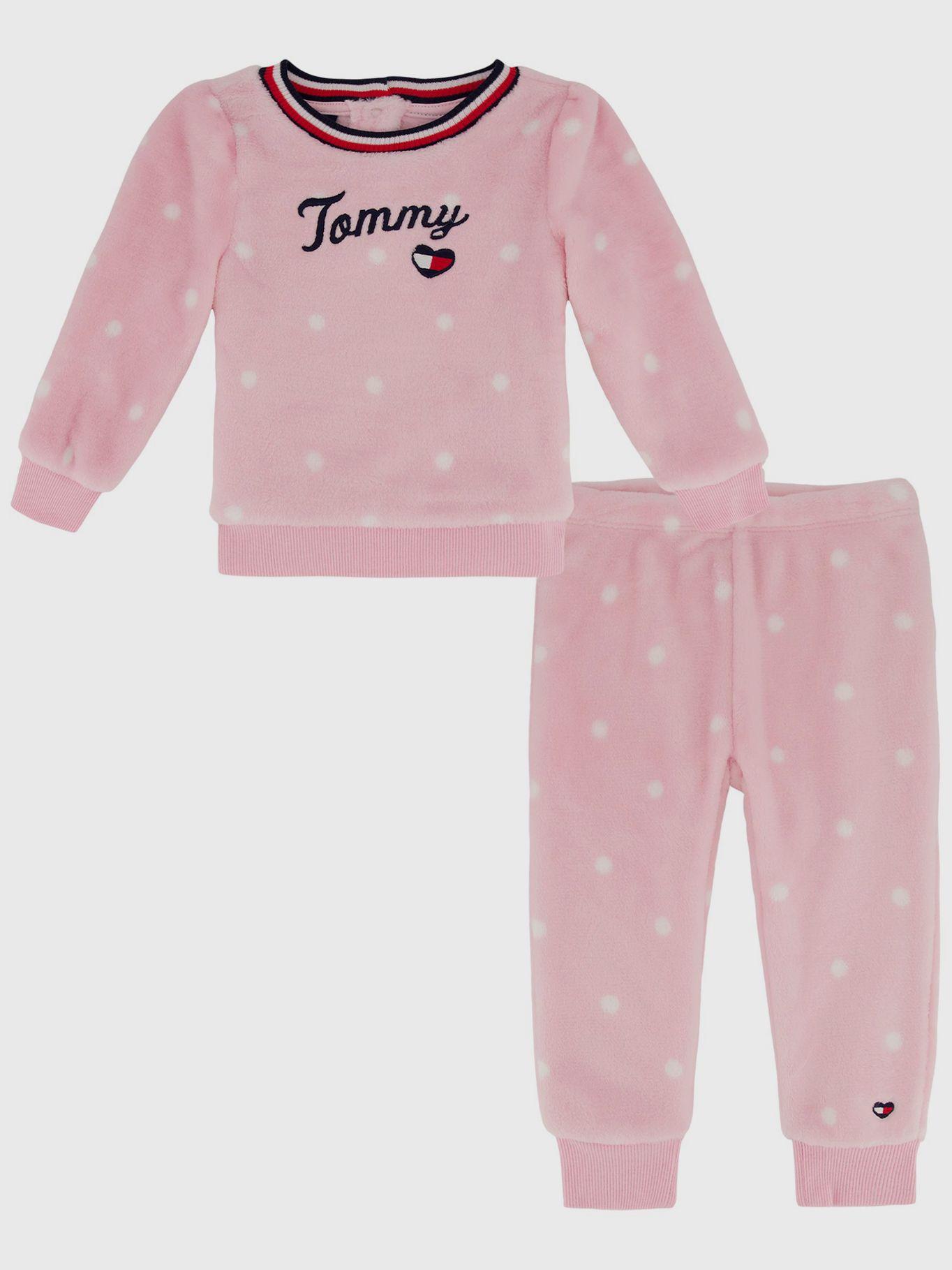 Set De Polerón Y Joggers Con Logo Rosado Tommy Hilfiger-0