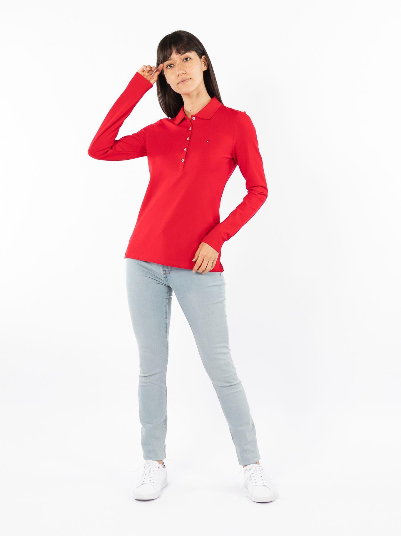 Polo Essential Logo Rojo Tommy Hilfiger-0
