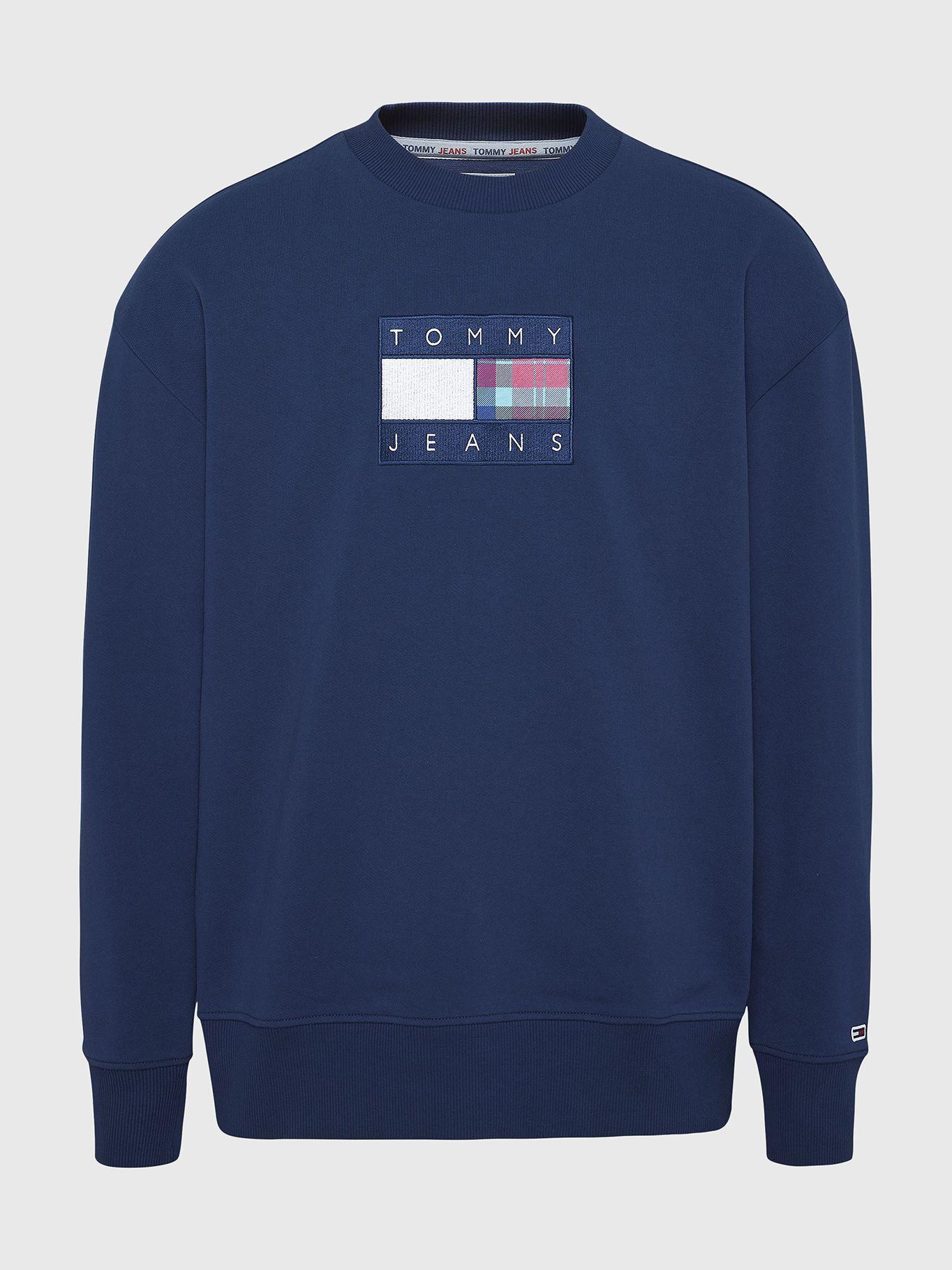 Polerón Relaxed Tartan Flag Azul Tommy Jeans-4