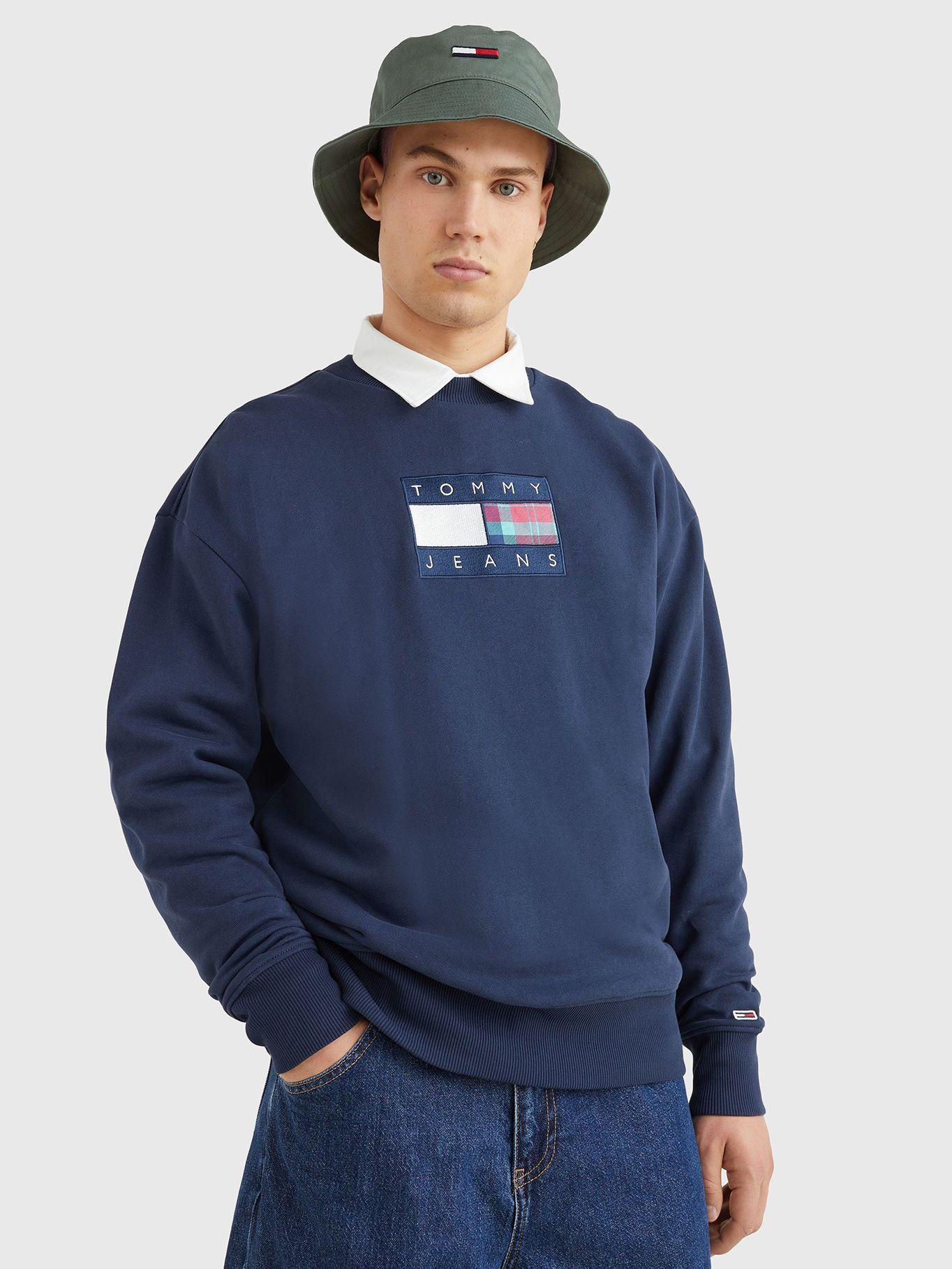 Polerón Relaxed Tartan Flag Azul Tommy Jeans-0