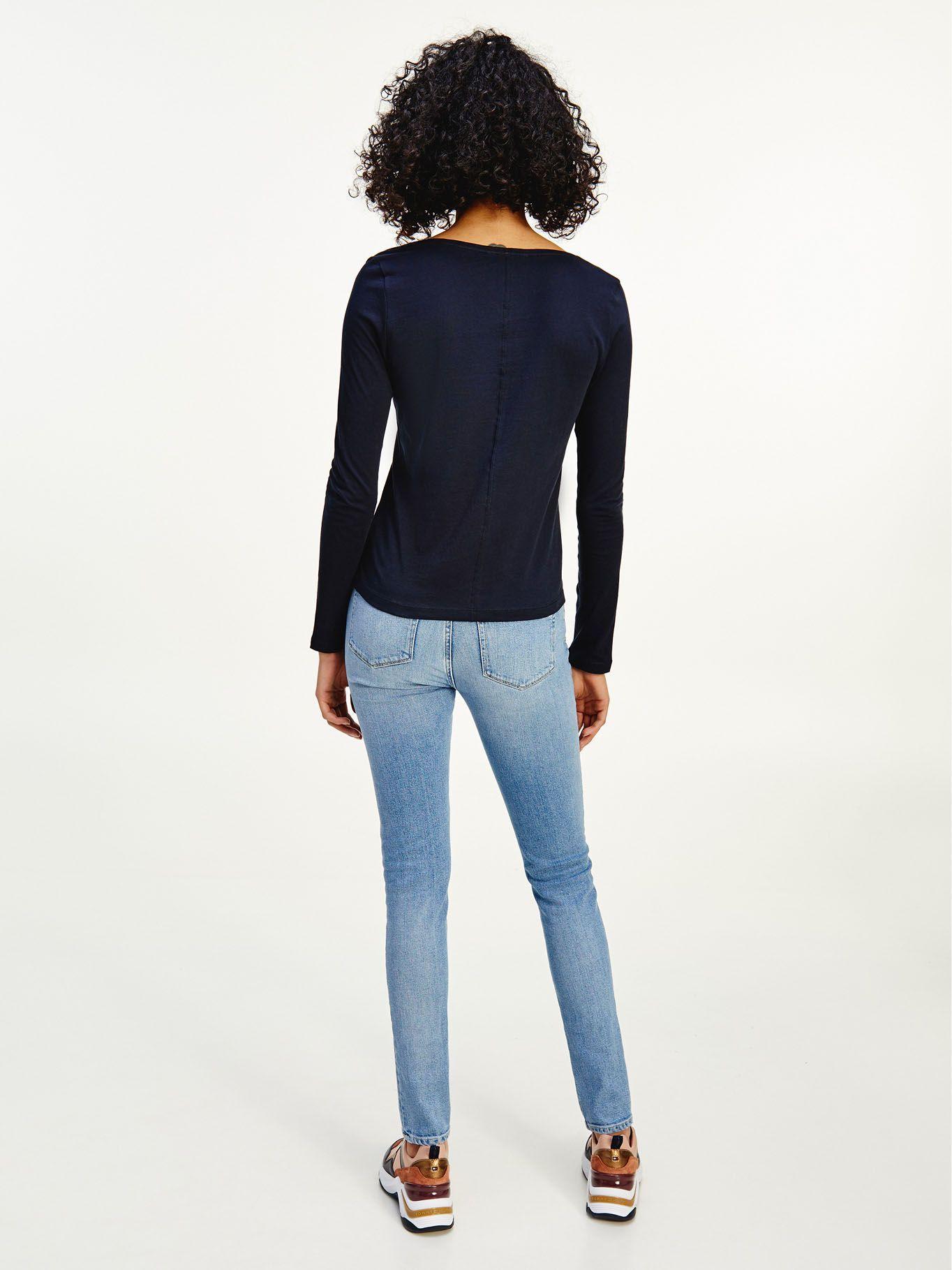 Polera Classic Logo V-Neck Azul Tommy Hilfiger-1