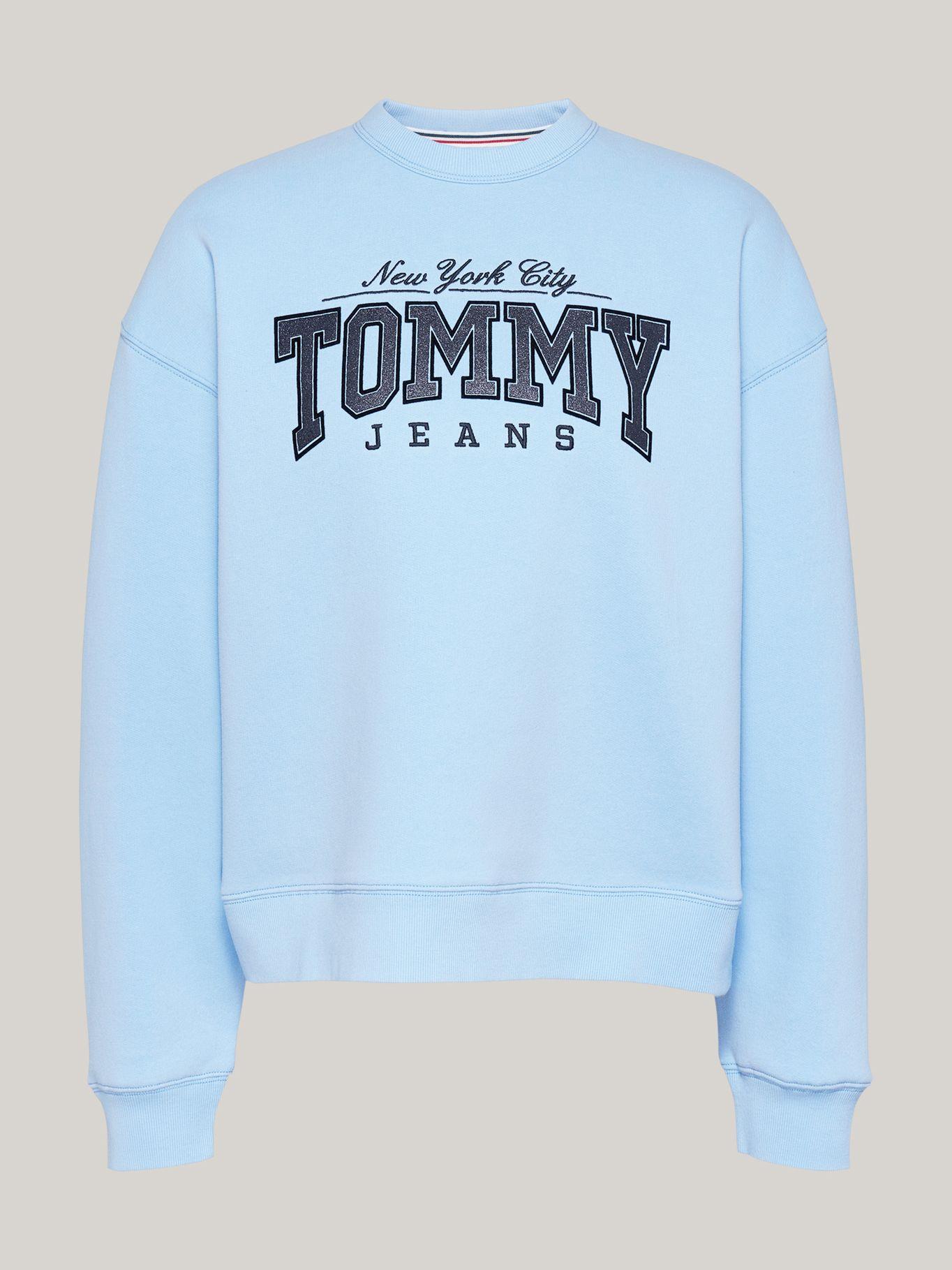 Polerón Con Logo Glitter Celeste Tommy Hilfiger-4
