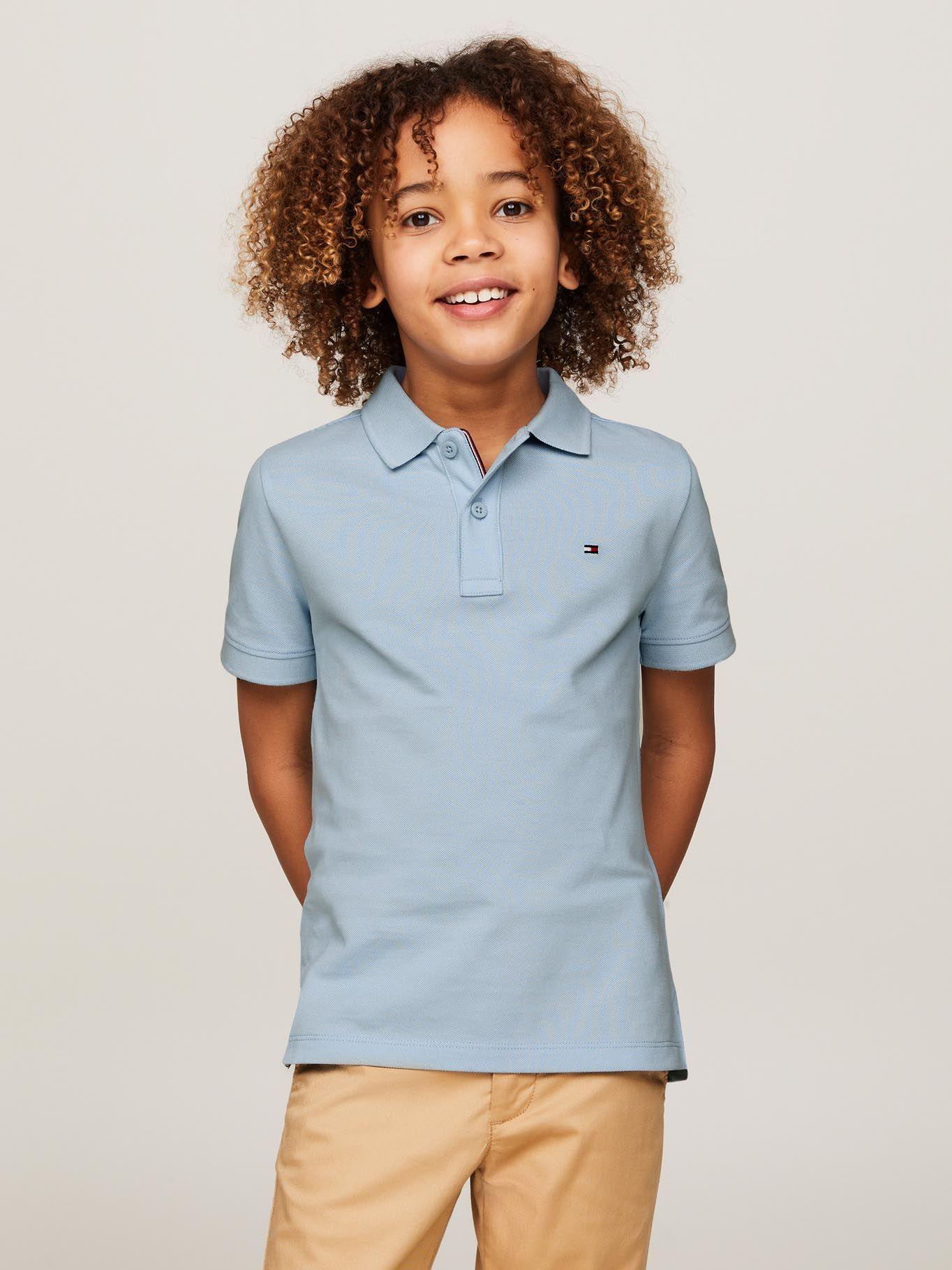 Polo con Logo Flag Celeste Tommy Hilfiger-0