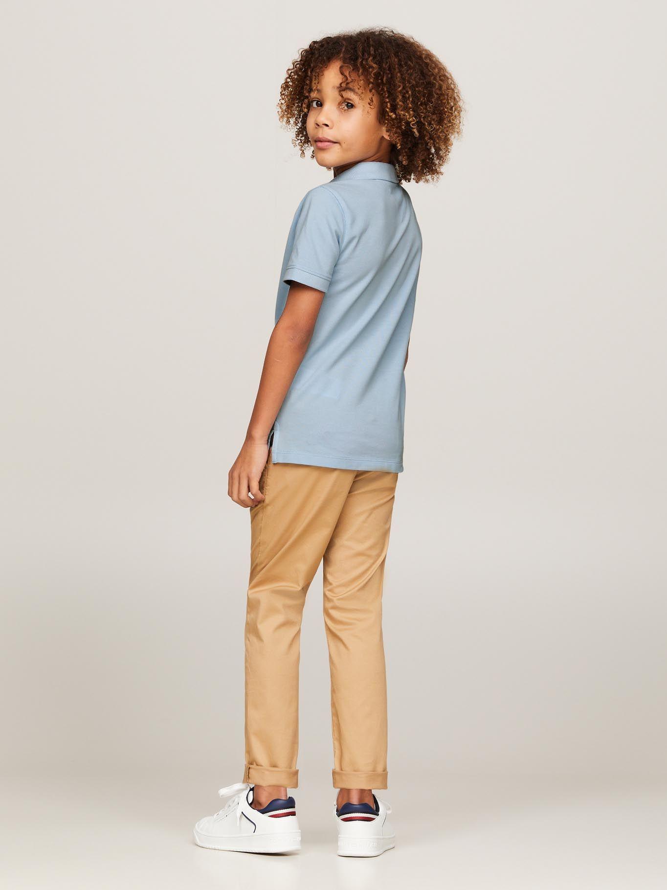 Polo con Logo Flag Celeste Tommy Hilfiger-2
