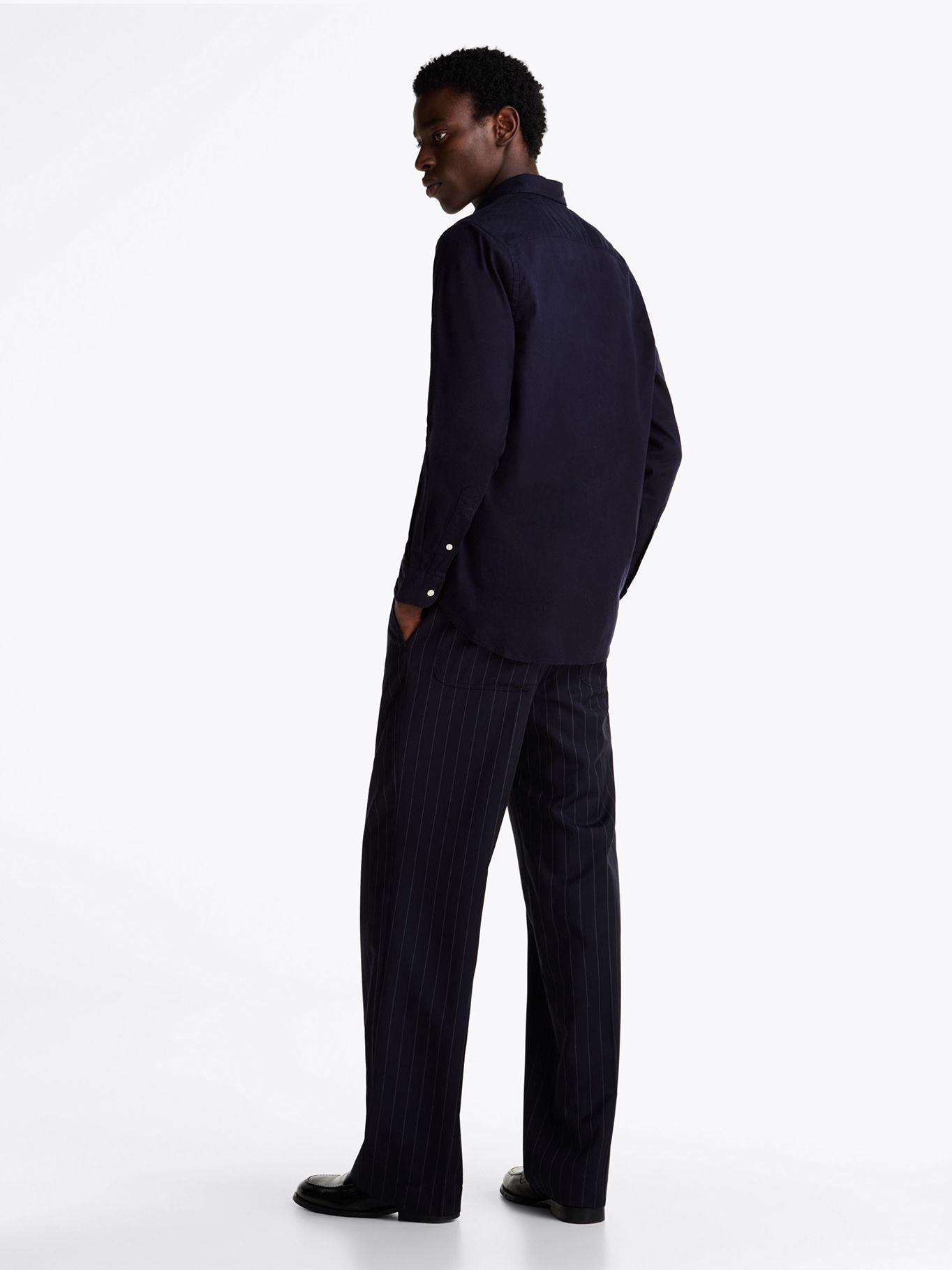 Camisa Flex Solid Regular Fit Azul Tommy Hilfiger-2