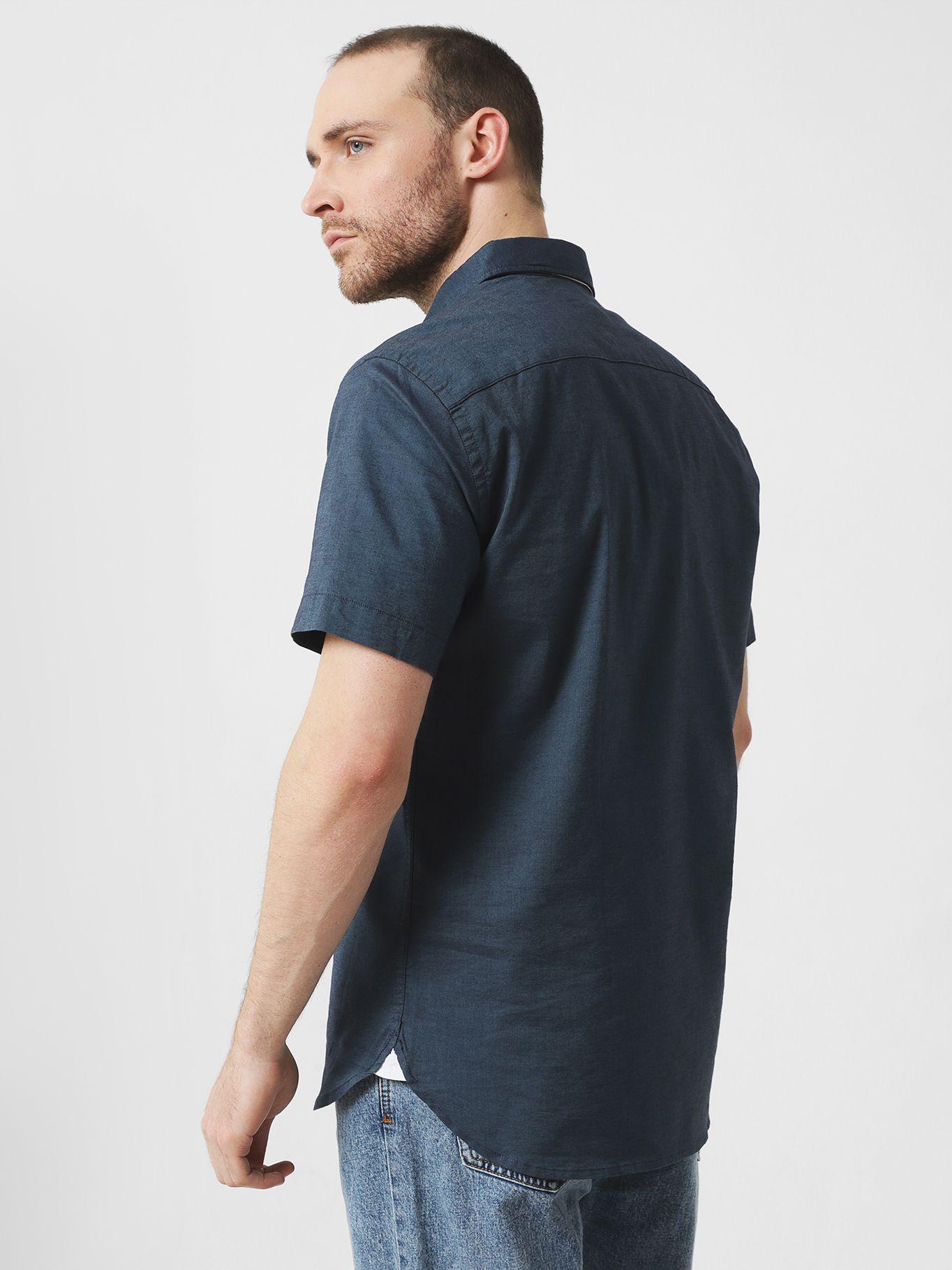 Camisa Flex Oxford Regular Fit Azul Tommy Hilfiger-2