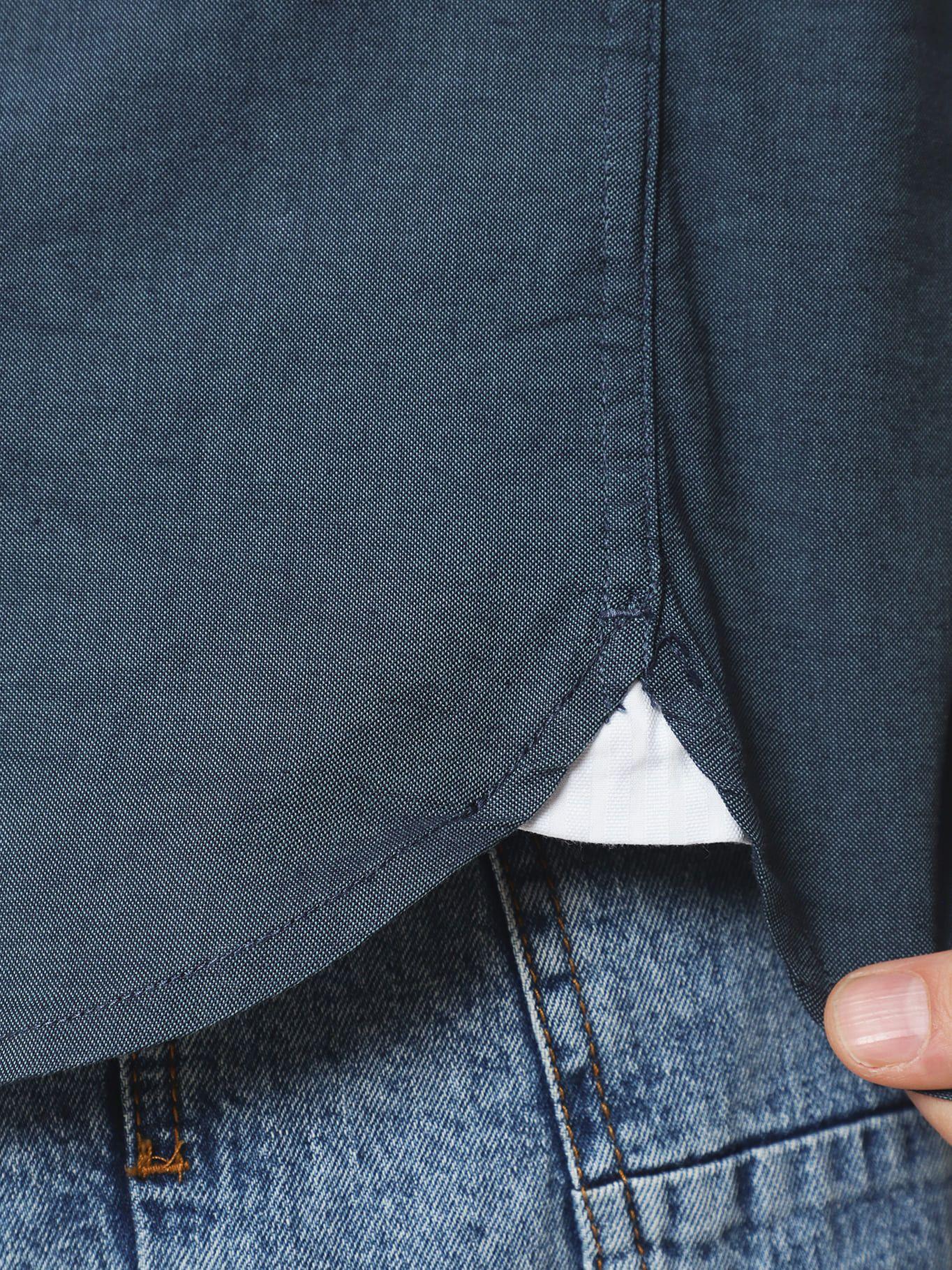 Camisa Flex Oxford Regular Fit Azul Tommy Hilfiger-4