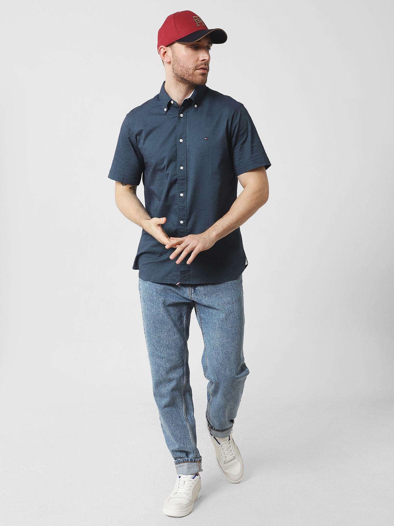 Camisa Flex Oxford Regular Fit Azul Tommy Hilfiger-1